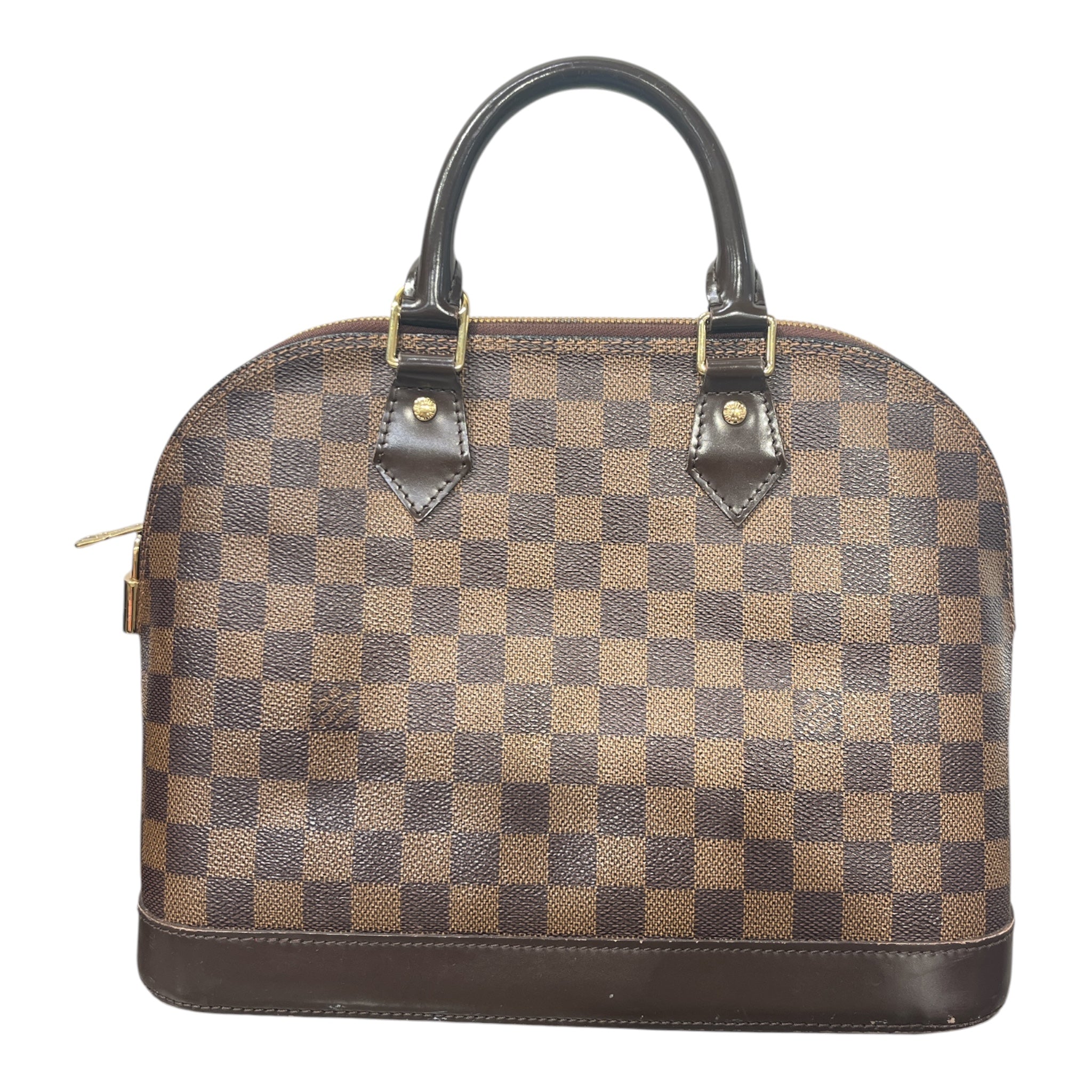 LOUIS VUITTON/Hand Bag/Plaid/Leather/BRW/CHECKERED W/ RED INT view 2