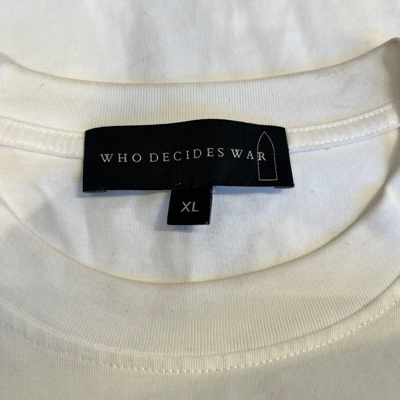 WHO DECIDES WAR/T-Shirt/XL/Cotton/WHT/Graphic/DARTH S/S TEE