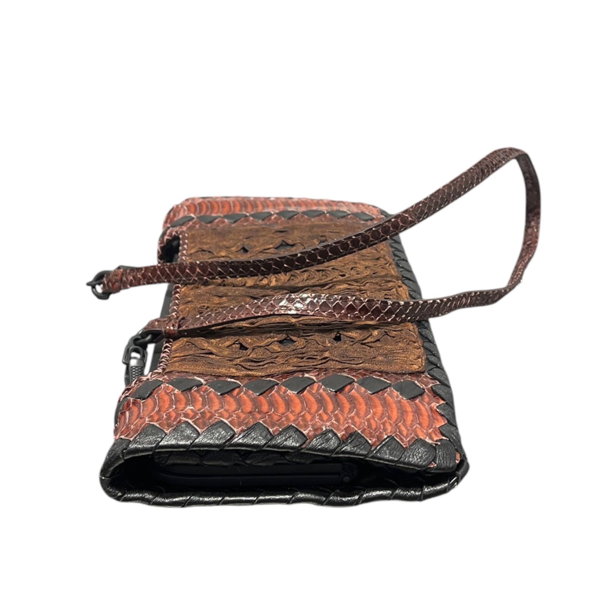 BOTTEGA VENETA/Bag/Animal Pattern/Leather/BRW/PYTHON EVENING SHOULDER BAG view 5