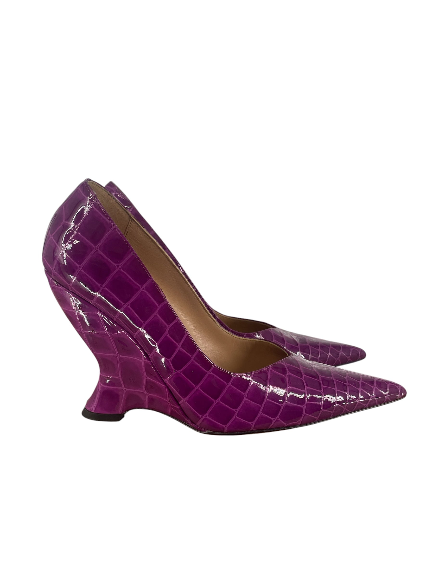 BOTTEGA VENETA/Heels/EU 39/Animal Pattern/Leather/PNK/GLOSS CROC PUMPS view 4