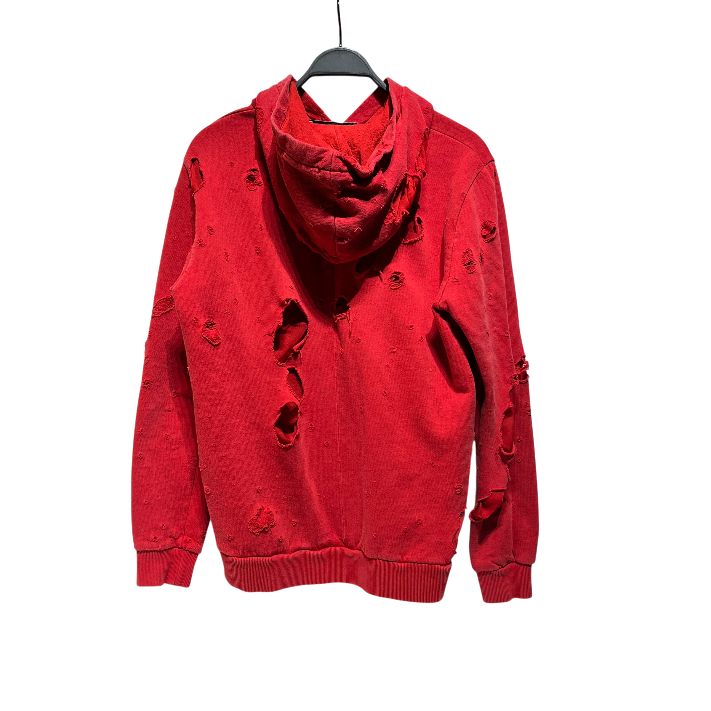 GIVENCHY/Hoodie/M/Cotton/RED/HOLES BLACK LOGO view 2