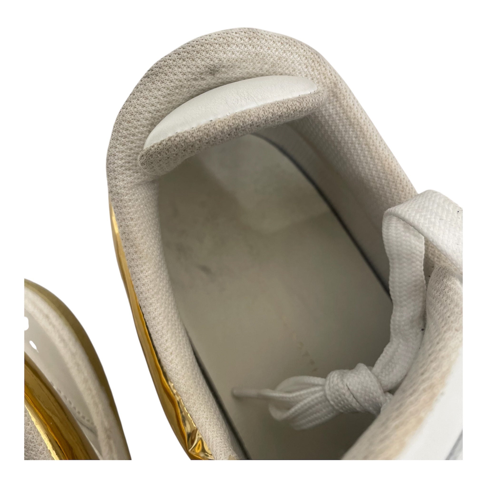 Giuseppe Zanotti/Low-Sneakers/UK 8/Leather/WHT/GZ 94 white and gold view 3