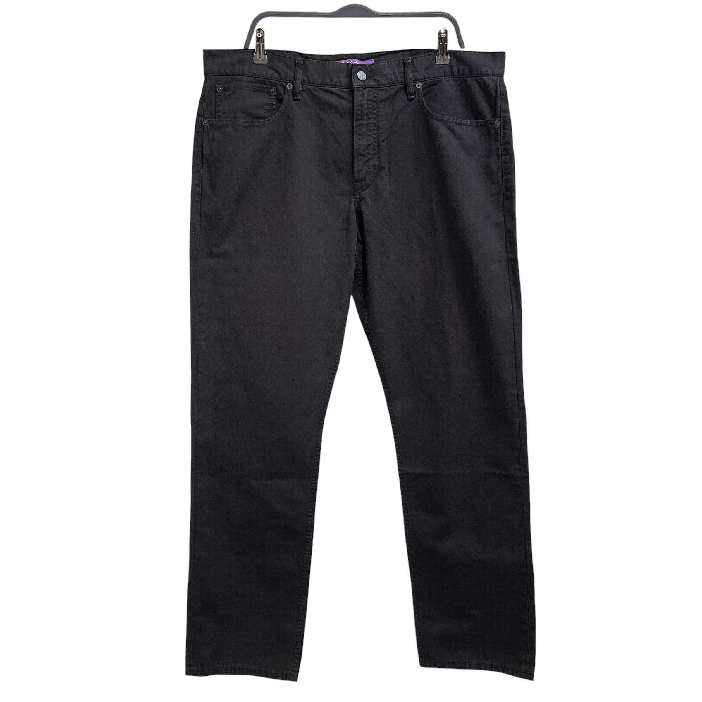 RALPH LAUREN PURPLE LABEL/Straight Pants/38/Cotton/BLK/black back tab view 1