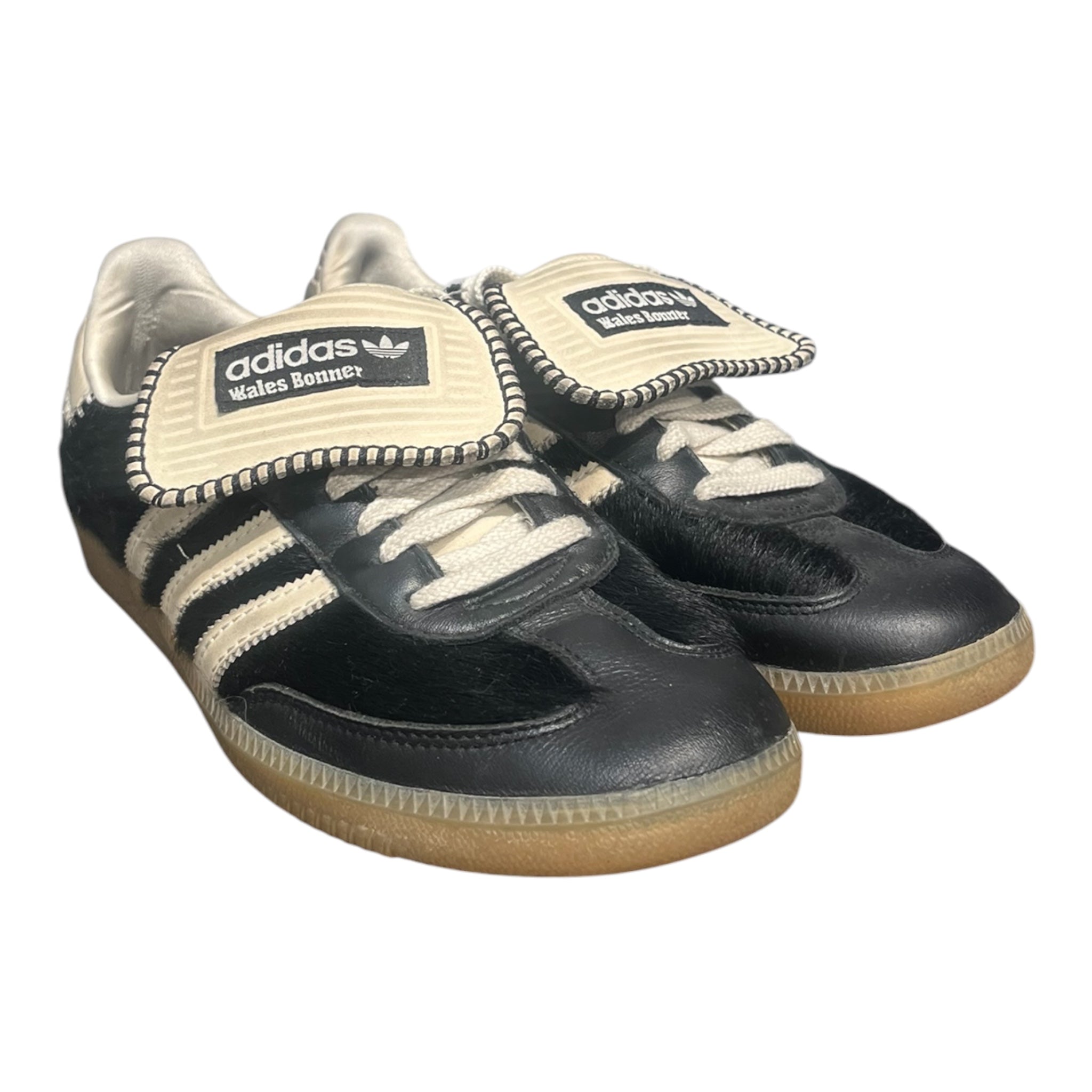 WALES BONNER/adidas/Low-Sneakers/US 9.5/Leather/BLK/PONY HAIR view 4