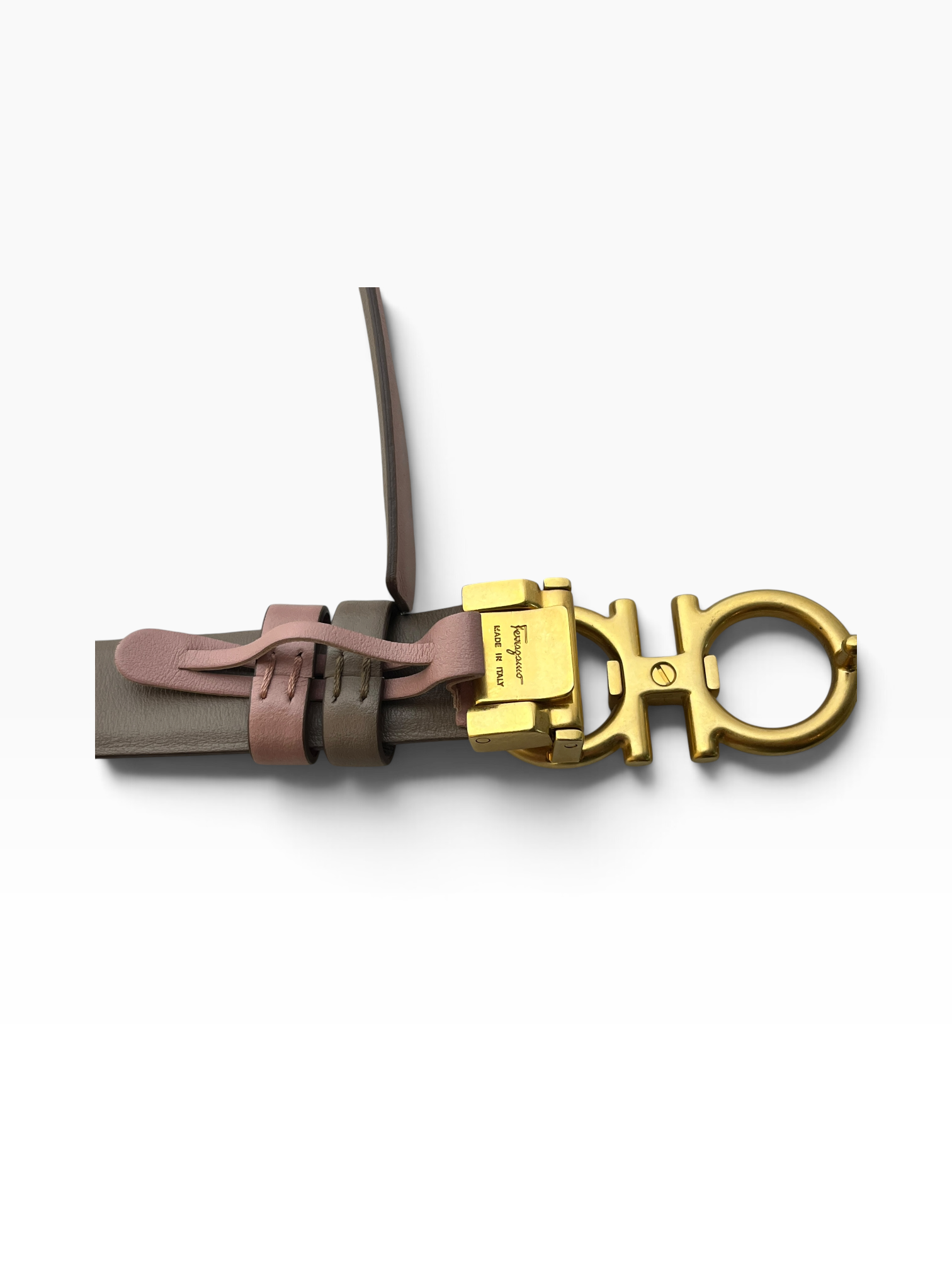 Salvatore Ferragamo/Belt/Leather/PNK/L's/GOLD BUCKLE view 3