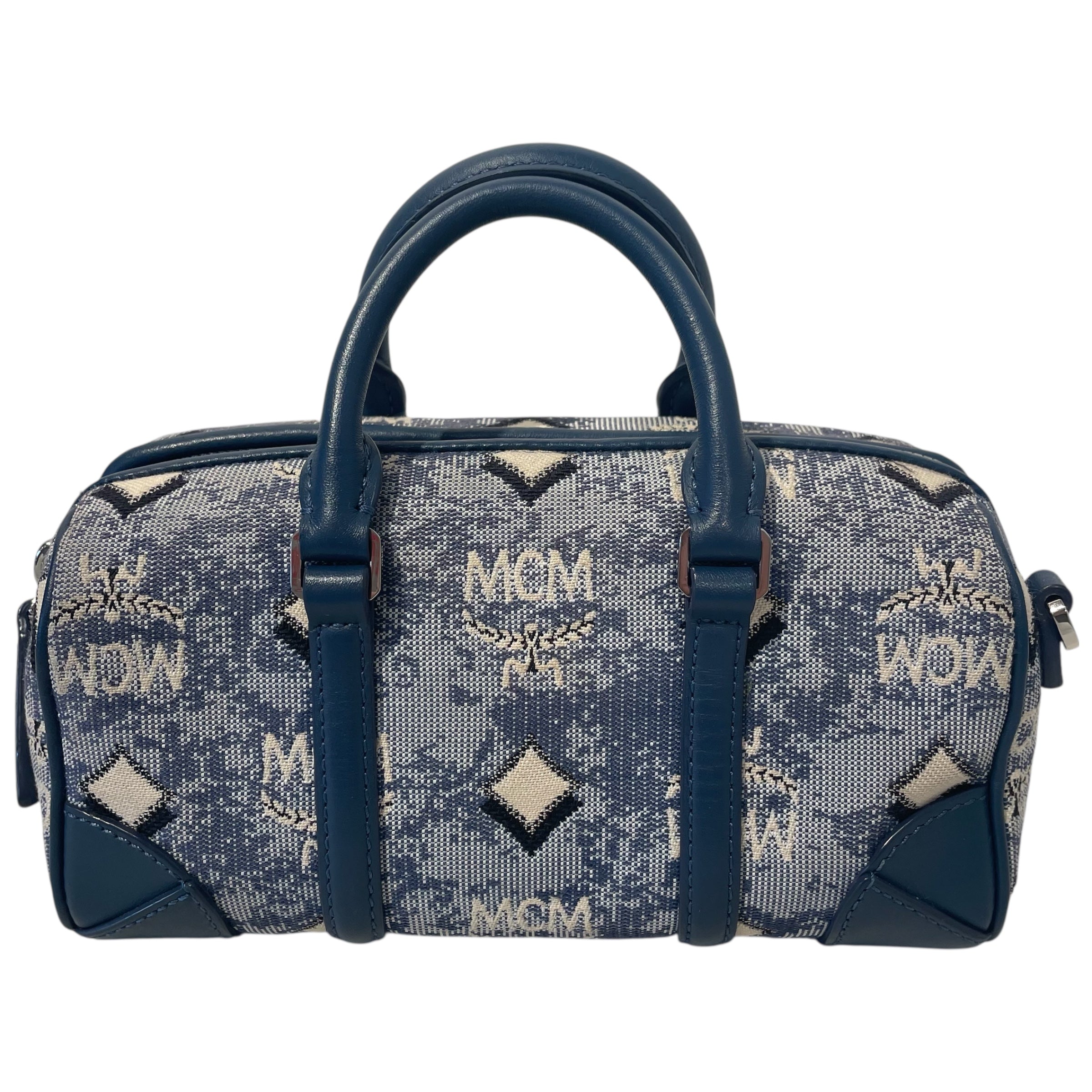 MCM/Cross Body Bag/Monogram/Cotton/BLU/ view 2
