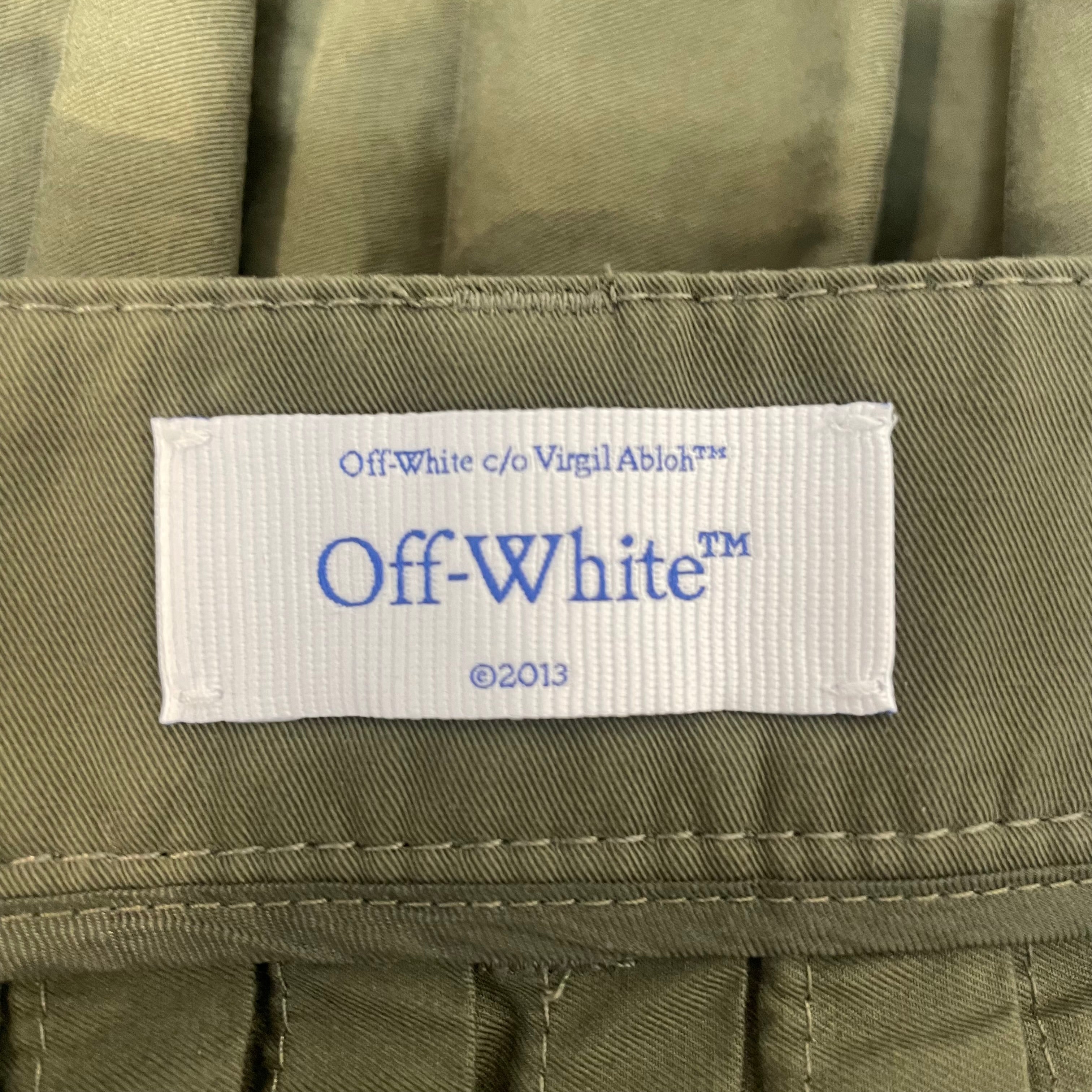 OFF-WHITE/Skirt/XXS/Cotton/KHK/pleated wrap skirt view 3
