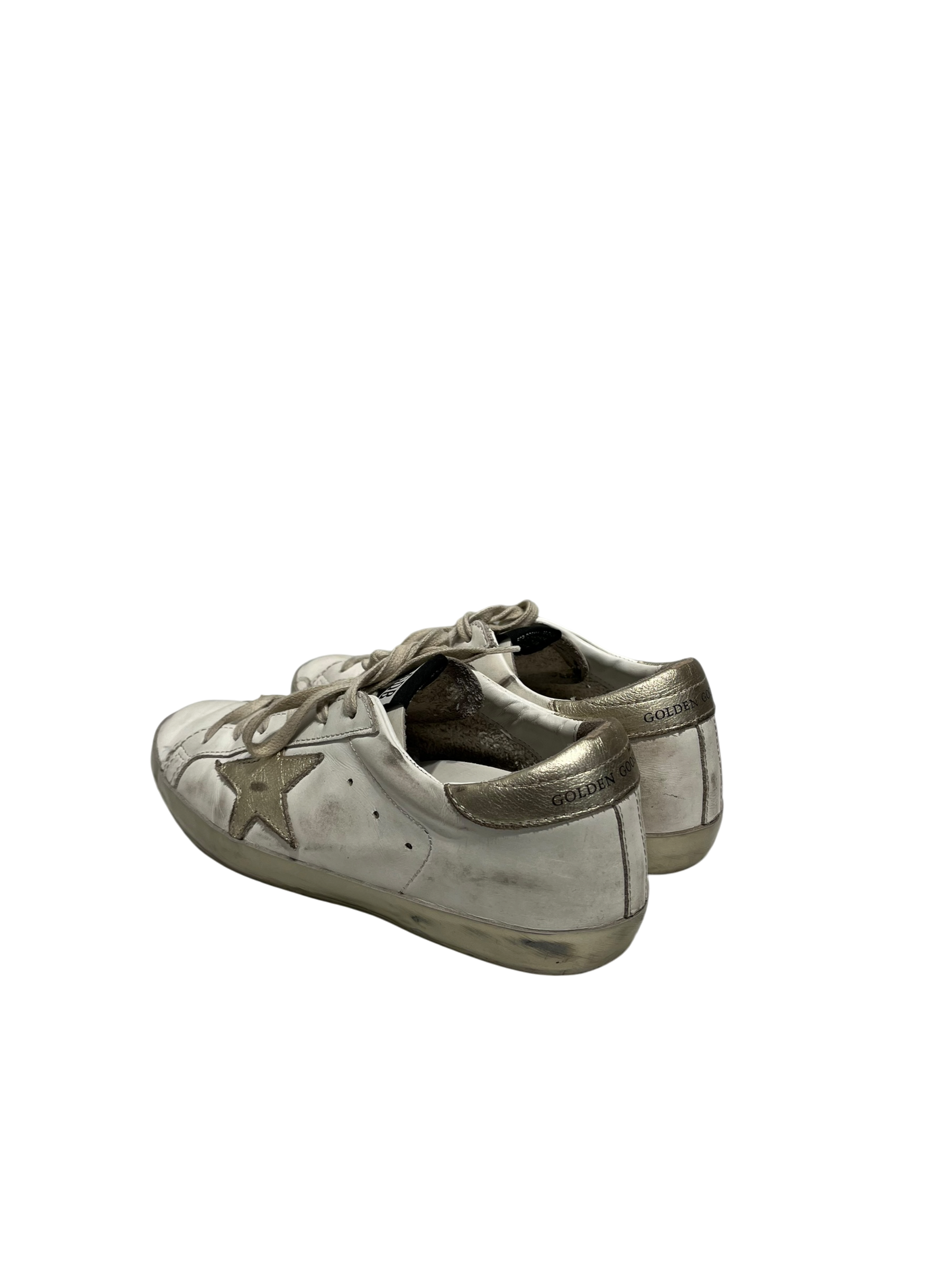 GOLDEN GOOSE/Low-Sneakers/EU 37/Leather/WHT/plain slvr star view 2