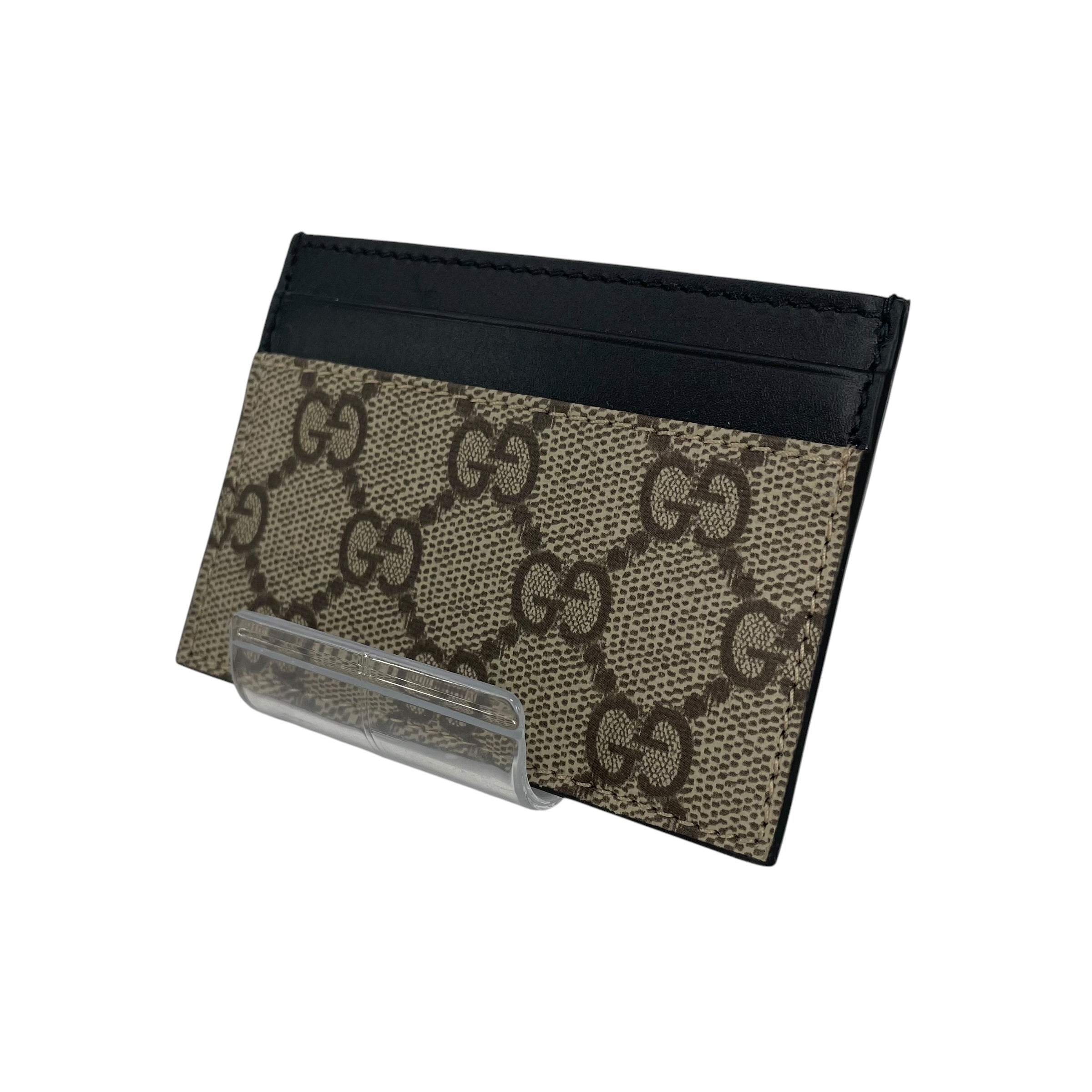 GUCCI/Wallet/All Over Print/Leather/BEG/BLACK TOP GG CARDHOLDER view 2
