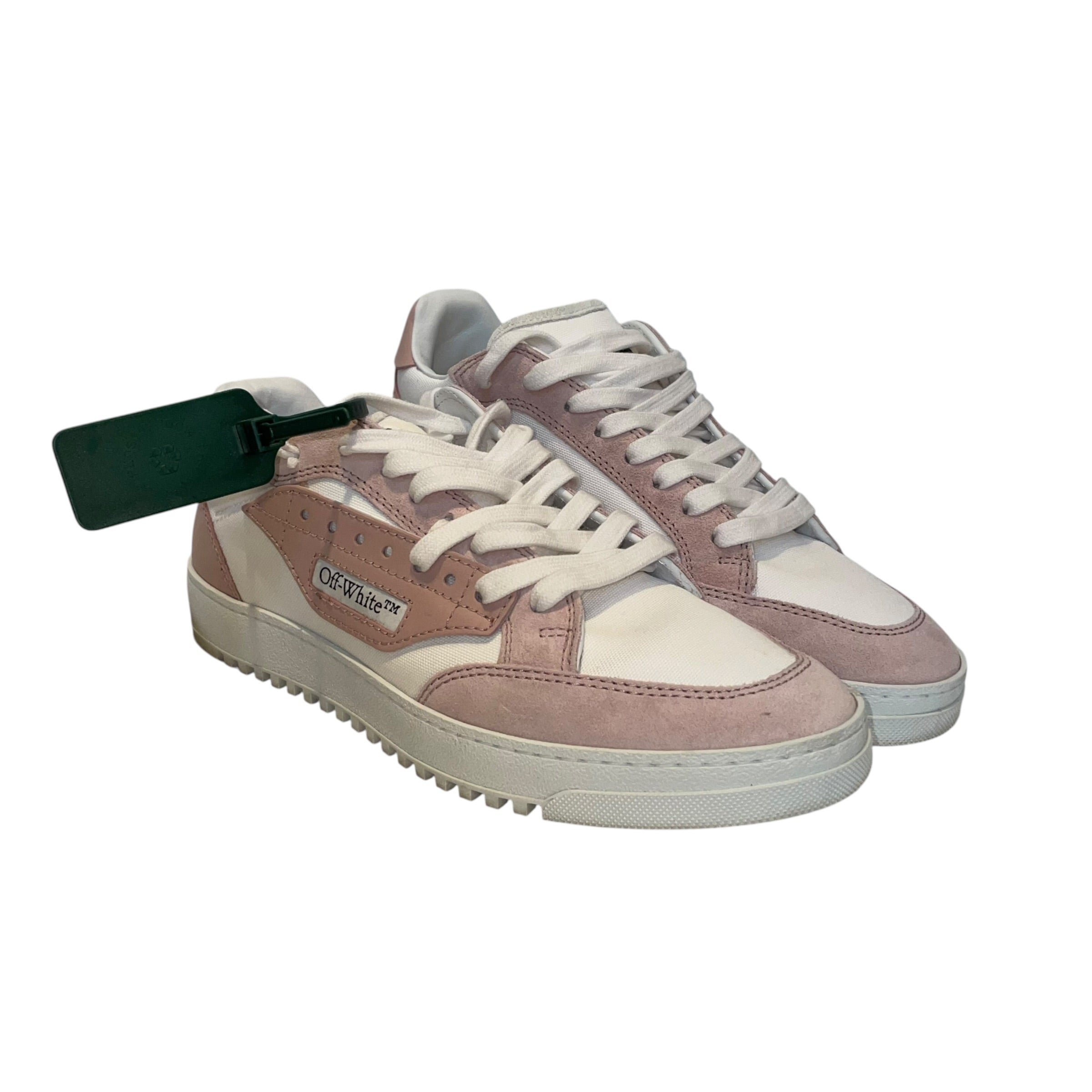 OFF-WHITE/Low-Sneakers/US 6/Polyester/WHT/pink suede/whte laces view 1