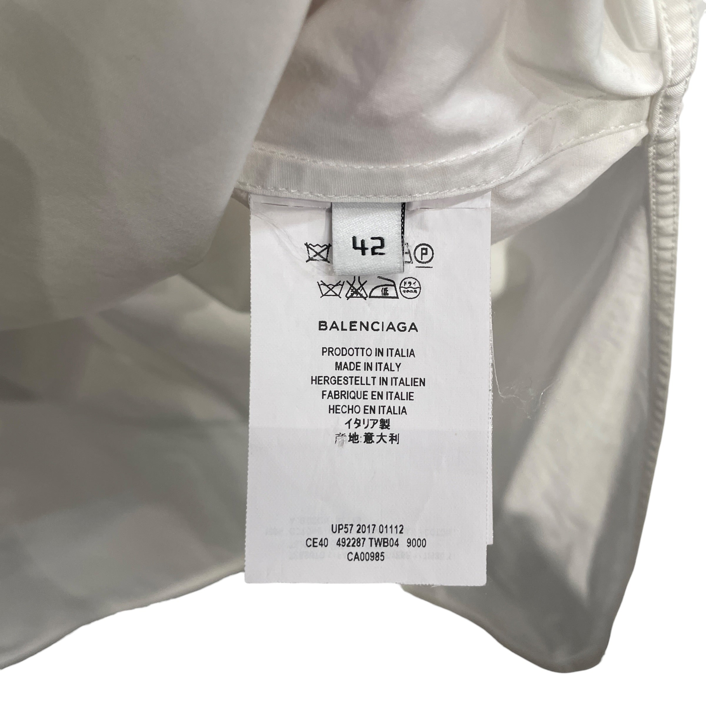 BALENCIAGA/SS Shirt/41/Cotton/NVY/Military/BB SS NVY MILITARY BK LOGO EMB view 4