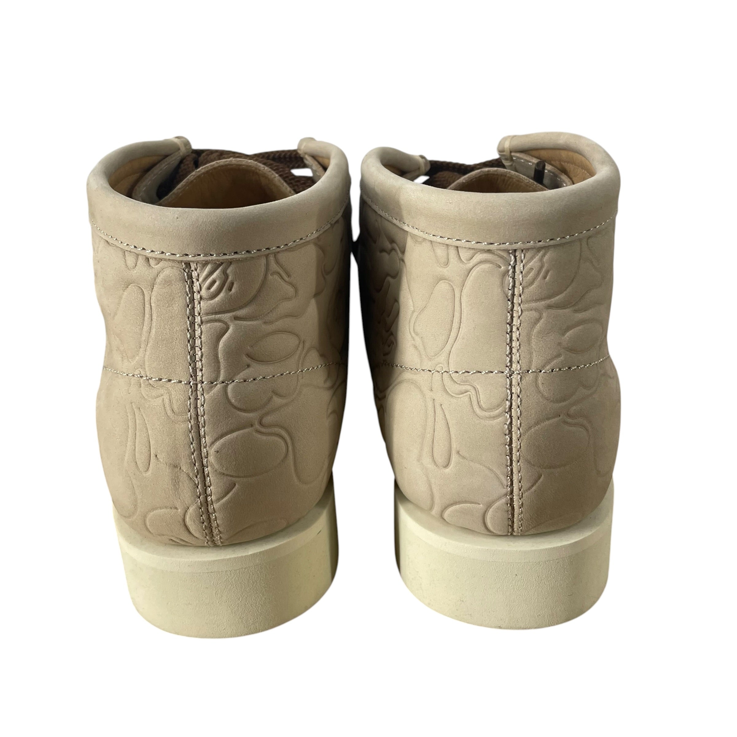 A BATHING APE/Hi-Sneakers/US 9.5/Leather/BEG/MANHUNT EMBOSSED WAVY view 5