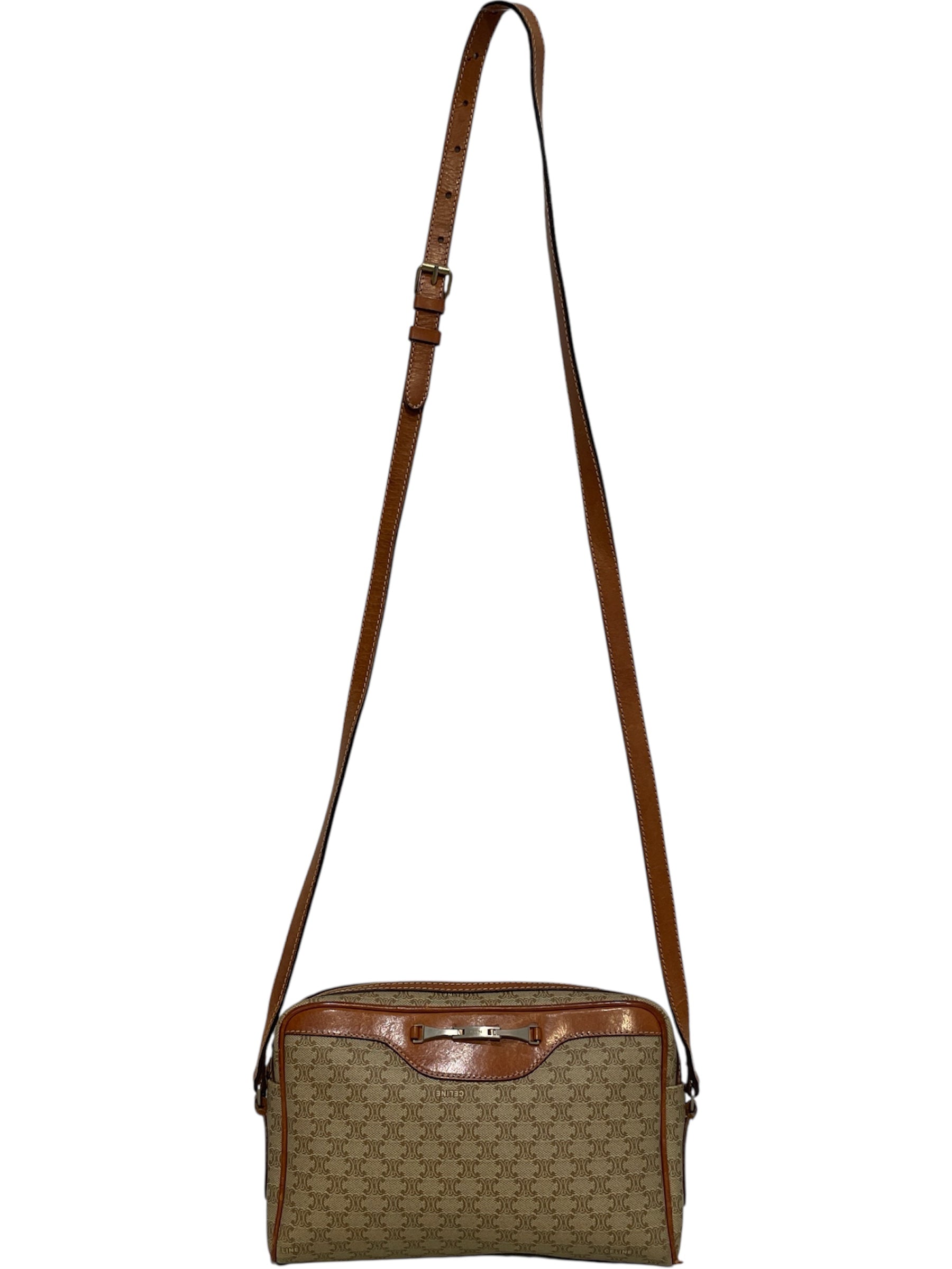 CELINE/Cross Body Bag/Monogram/Leather/BRW/Cross body bag view 1