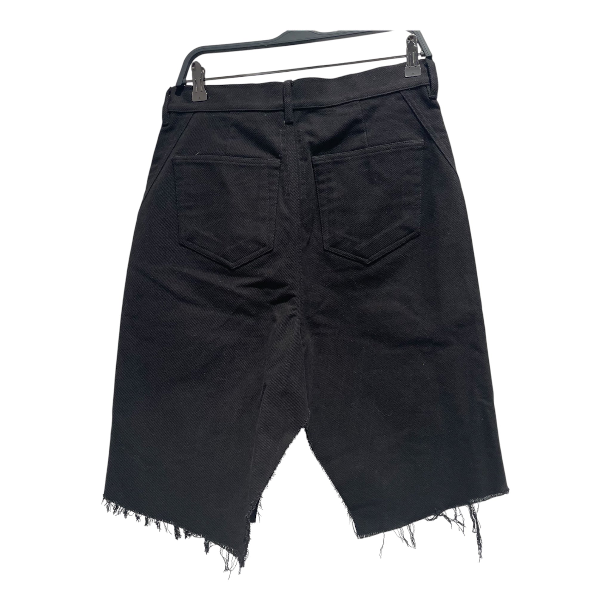 Rick Owens/Skirt/30/Cotton/BLK/Raw-Cut Midi view 2