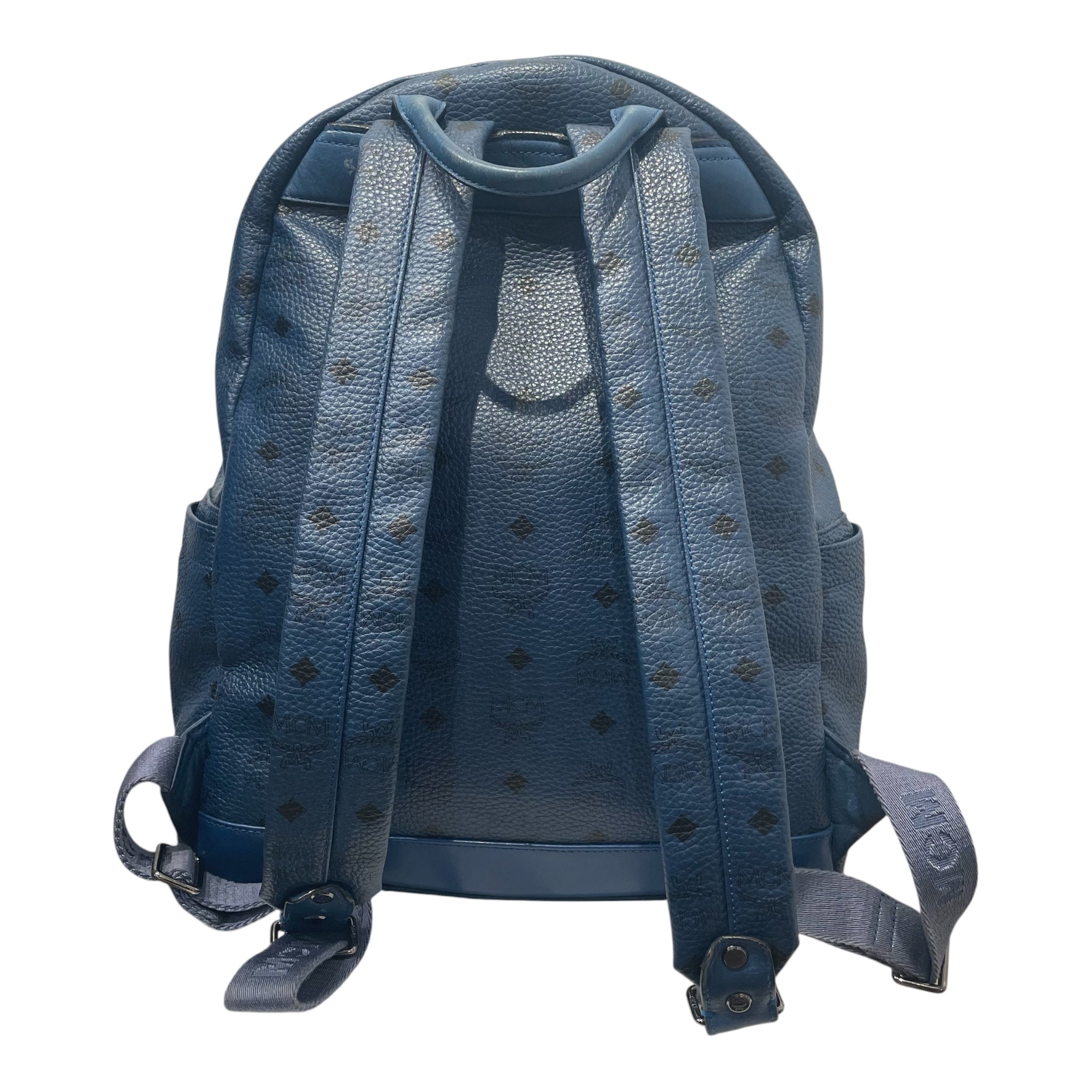MCM/Backpack/Monogram/Leather/BLU/BLACK ALL OVER LOGO view 2