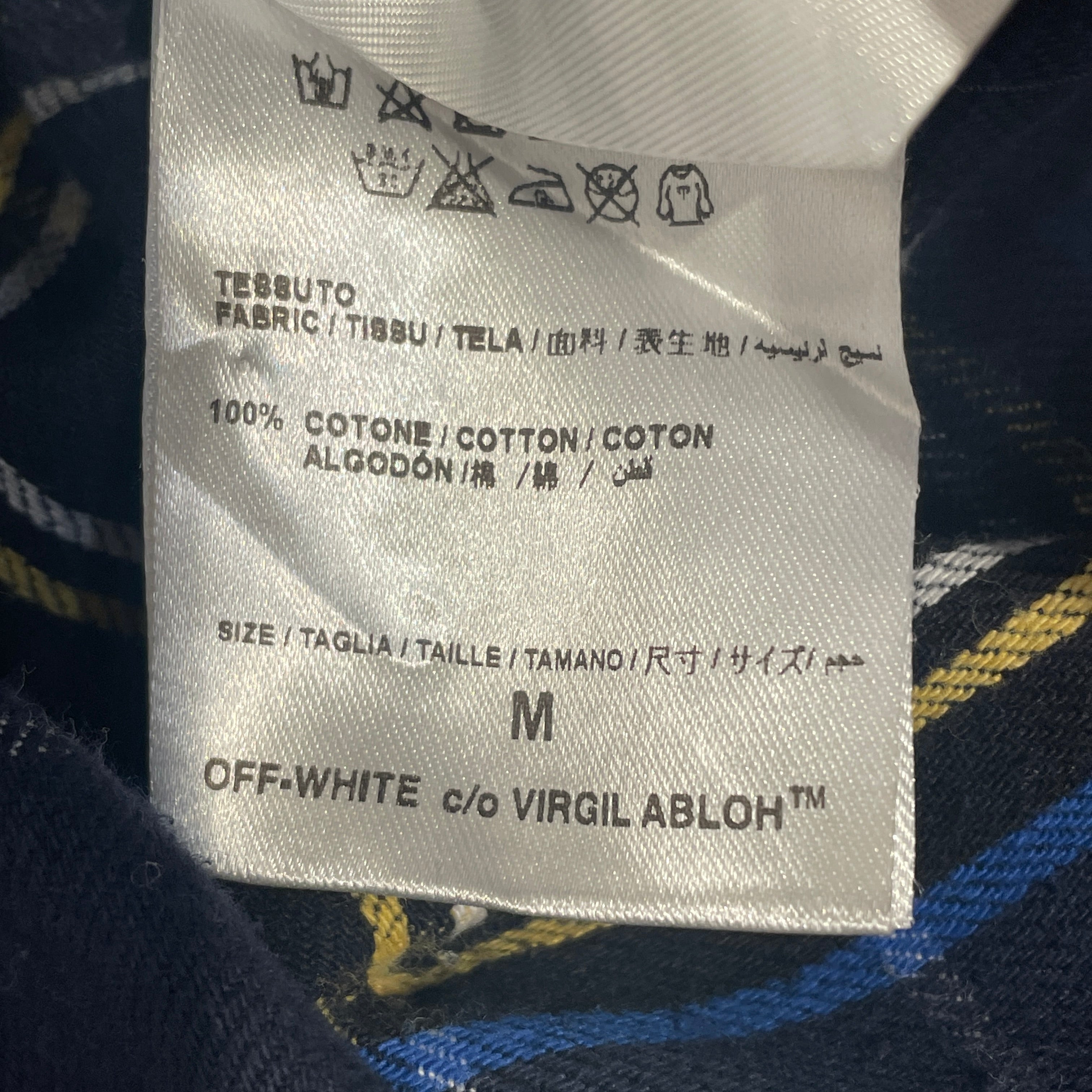 OFF-WHITE/Flannel Shirt/M/Cotton/NVY/Plaid/Spray Check Flannel view 5