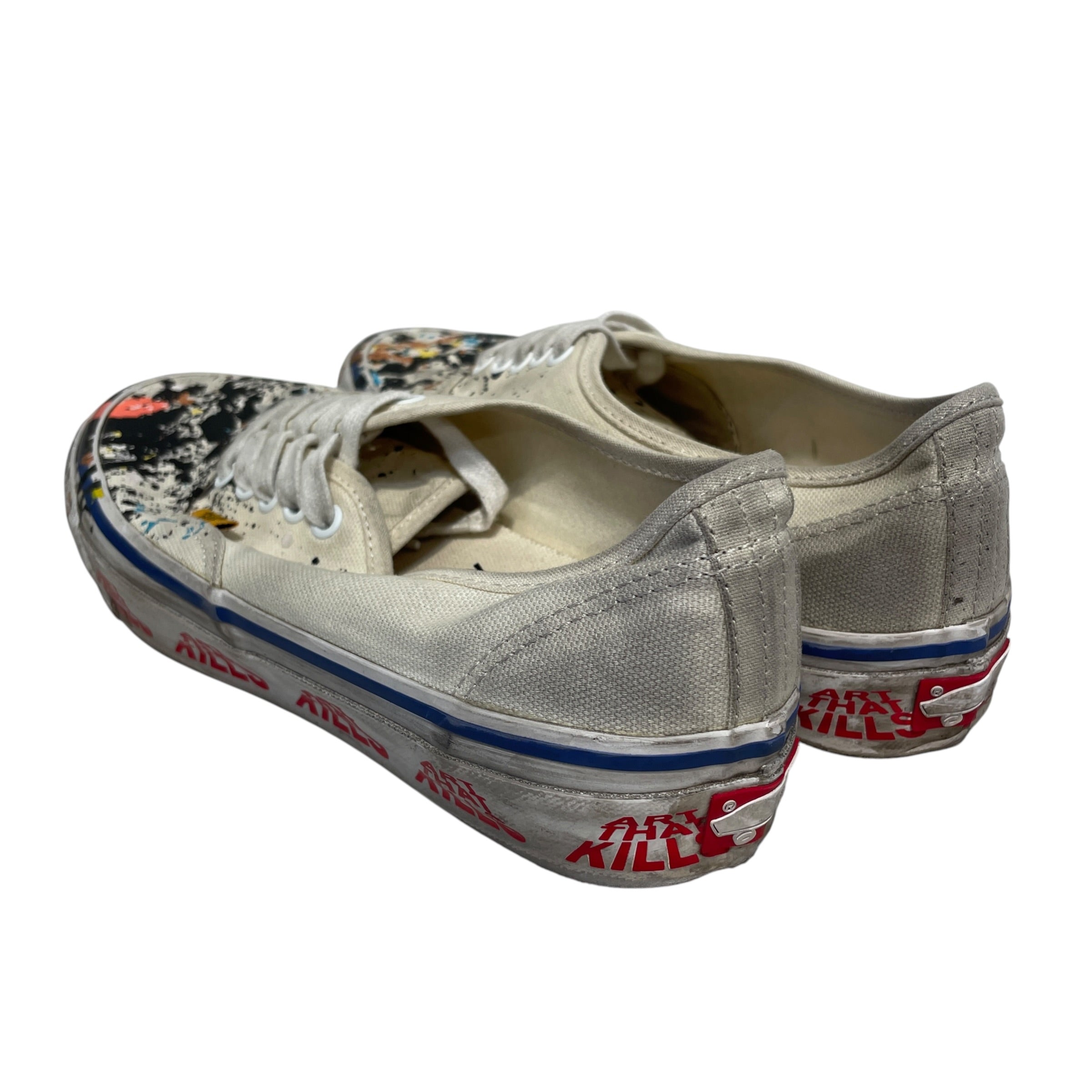 VANS/Low-Sneakers/US 9/All Over Print/Cotton/WHT/Gallery Dept Paint Splatter view 2
