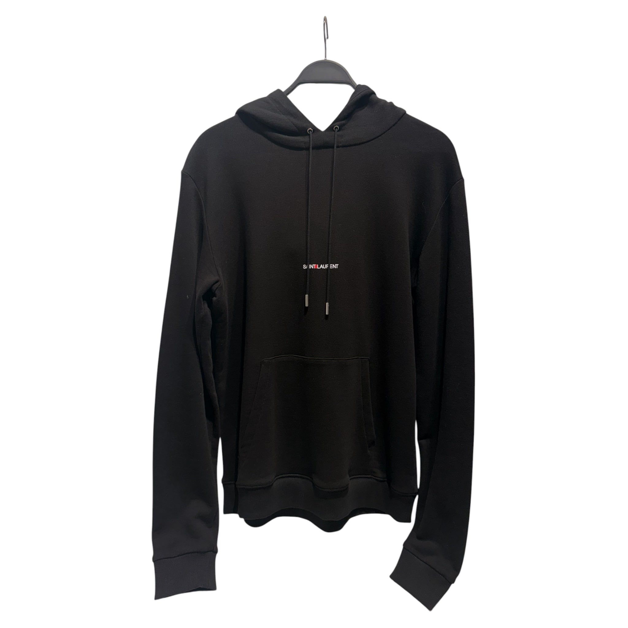 SAINT LAURENT/Hoodie/L/Cotton/BLK/red split logo view 1