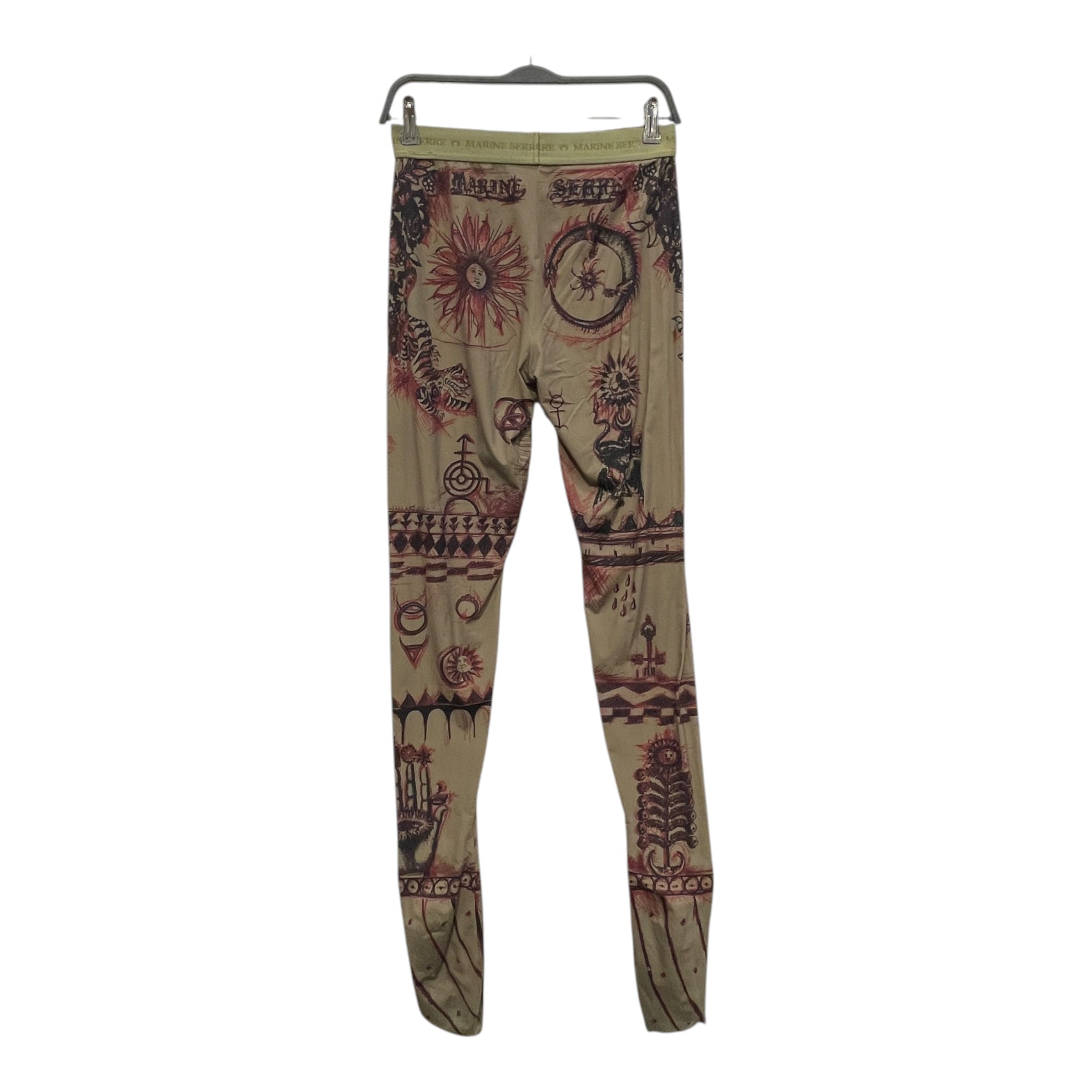 MARINE SERRE/Bottoms/L/All Over Print/Polyester/GRN/leggings/RED TATTOO PRINT view 2