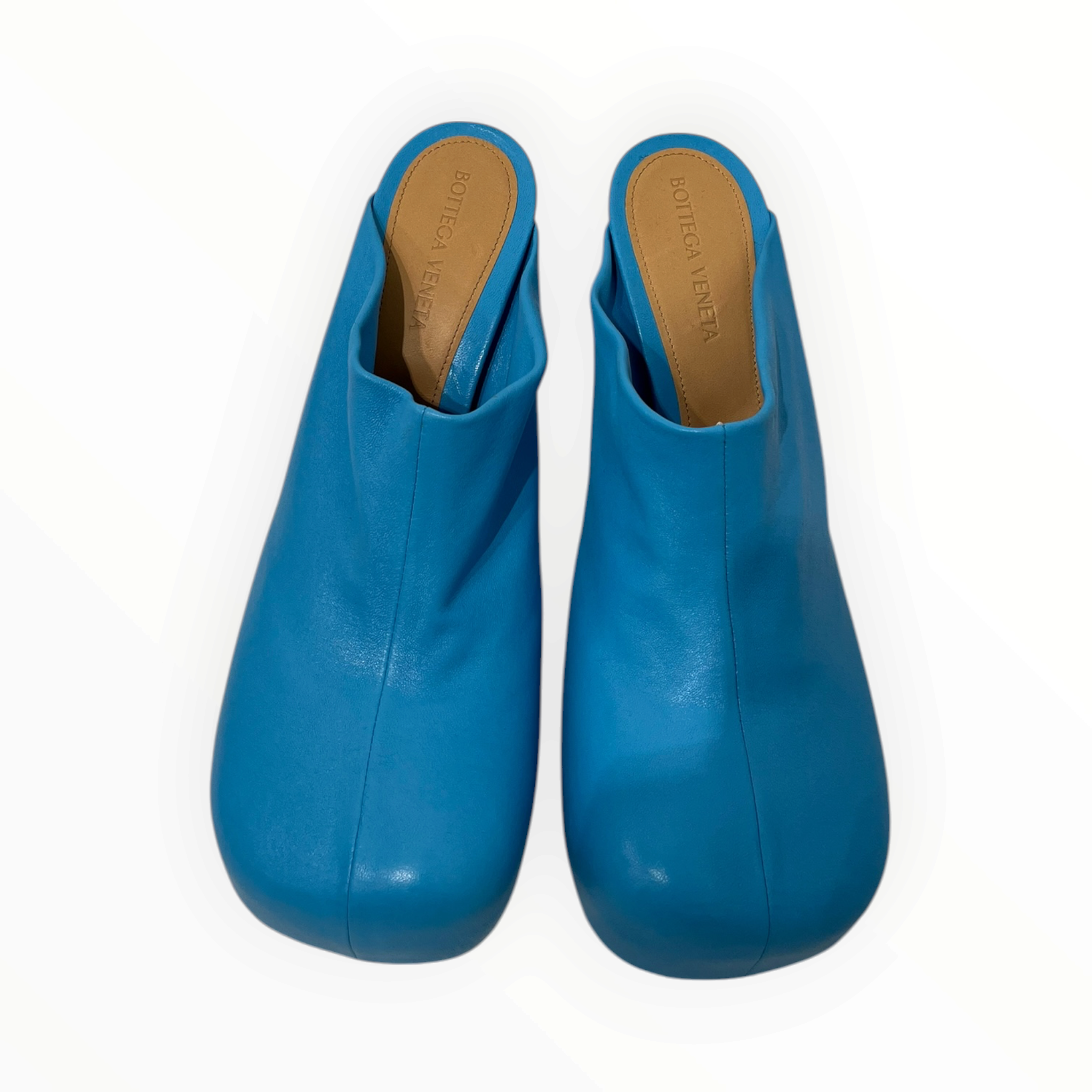 BOTTEGA VENETA/Heels/EU 37/Leather/BLU/SQUARE TOE HEELS view 3