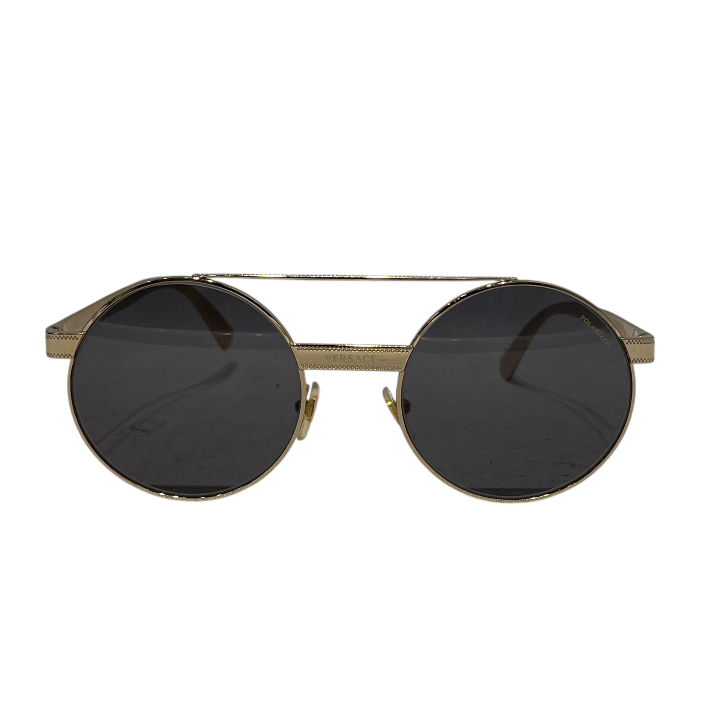 VERSACE/Sunglasses/Celluloid/GLD/M's/2210 circuklar view 1