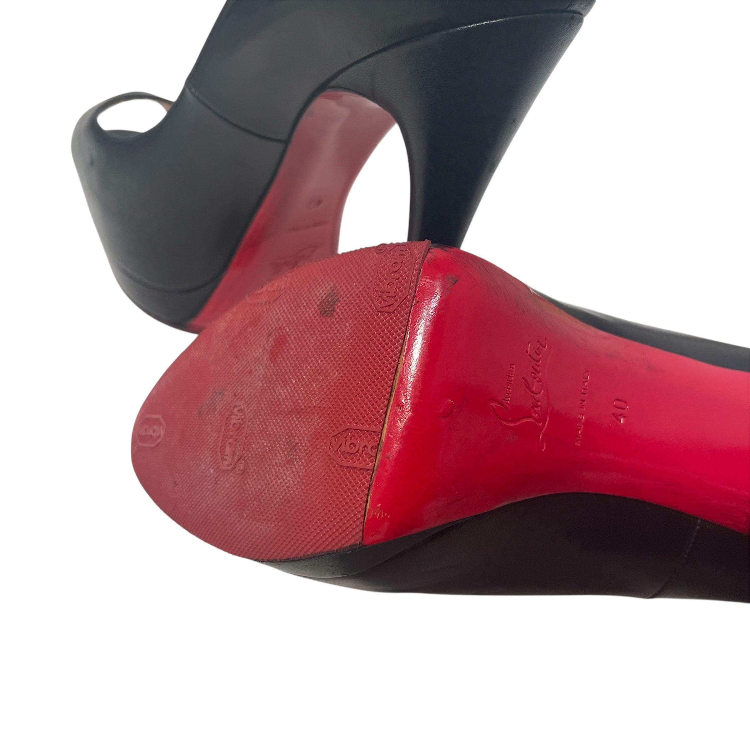 Christian Louboutin/Heels/EU 40/Leather/BLK/CL VIBRAM PALAIS TREPOINTE view 4