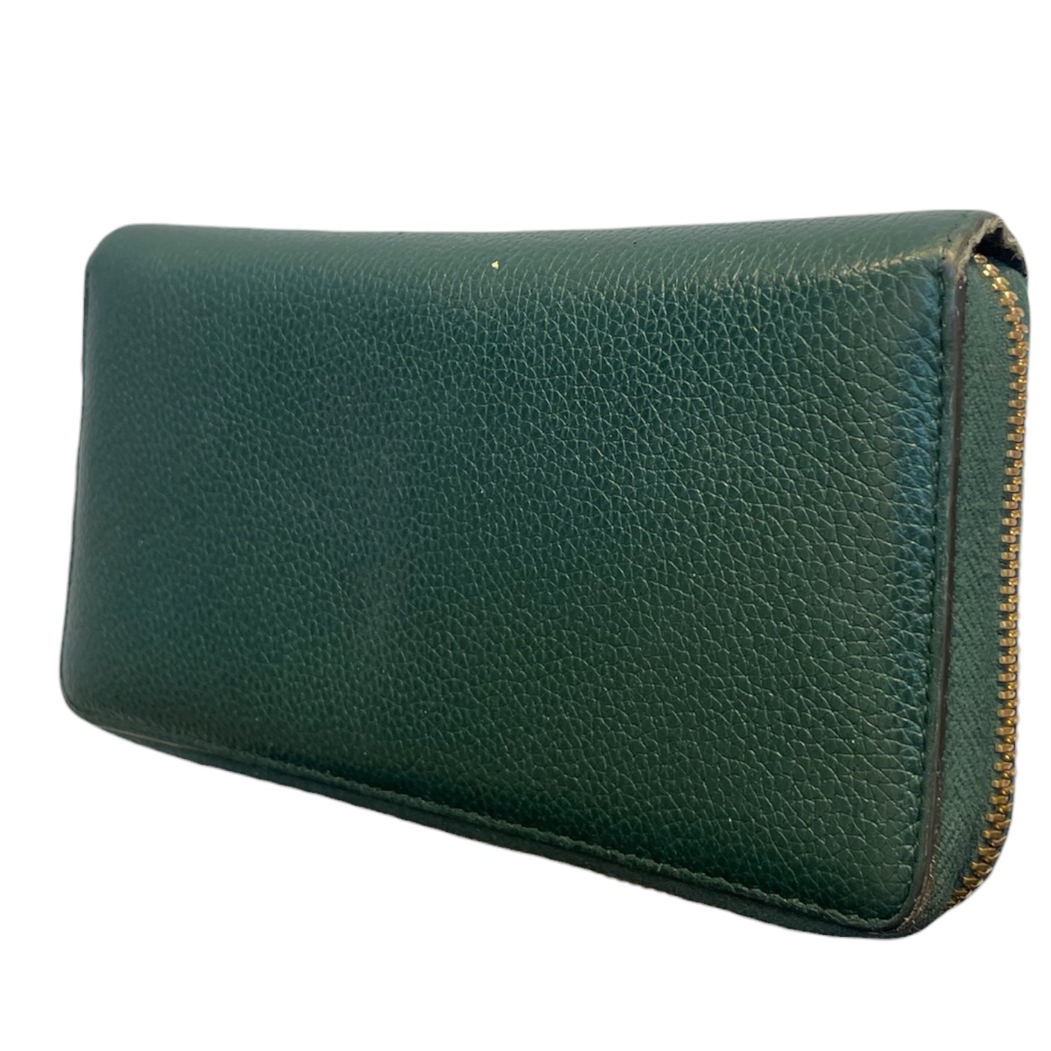 GUCCI/Long Wallet/Leather/GRN/gold and silver gg view 2