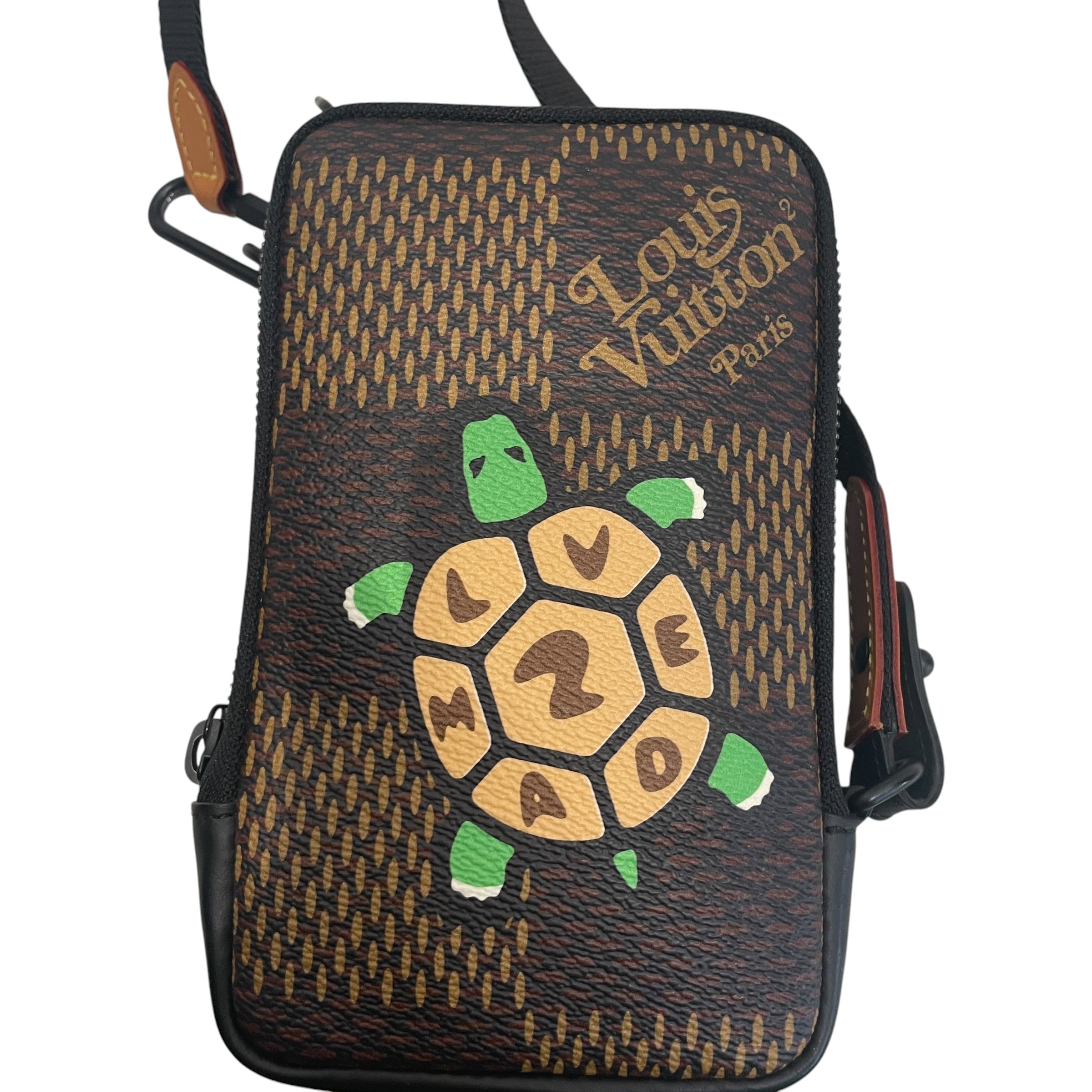 LOUIS VUITTON/Cross Body Bag/Graphic/Leather/BRW/NIGO DOUBLE PHONE POUCH view 4