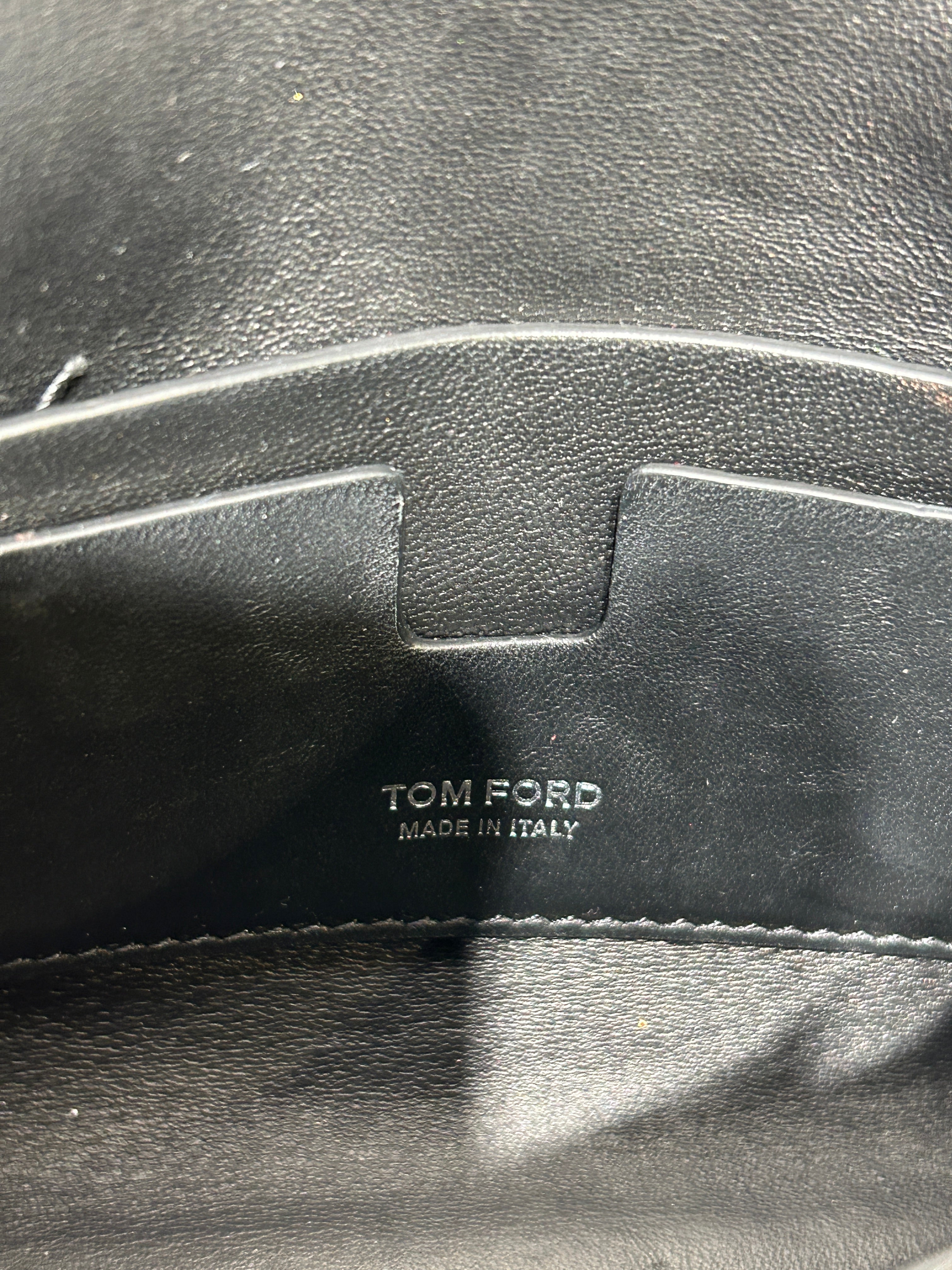 TOM FORD/Hand Bag/S/Glitter/Leather/SLV/SEQUINS/BLACK LEATHER PATCH view 4