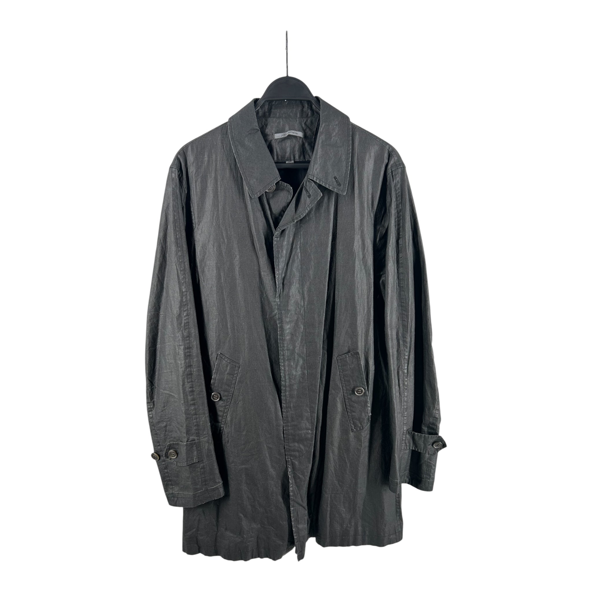 john varvatos/Trench Coat/48/Cotton/GRY/WAXED BUTTON UP view 1