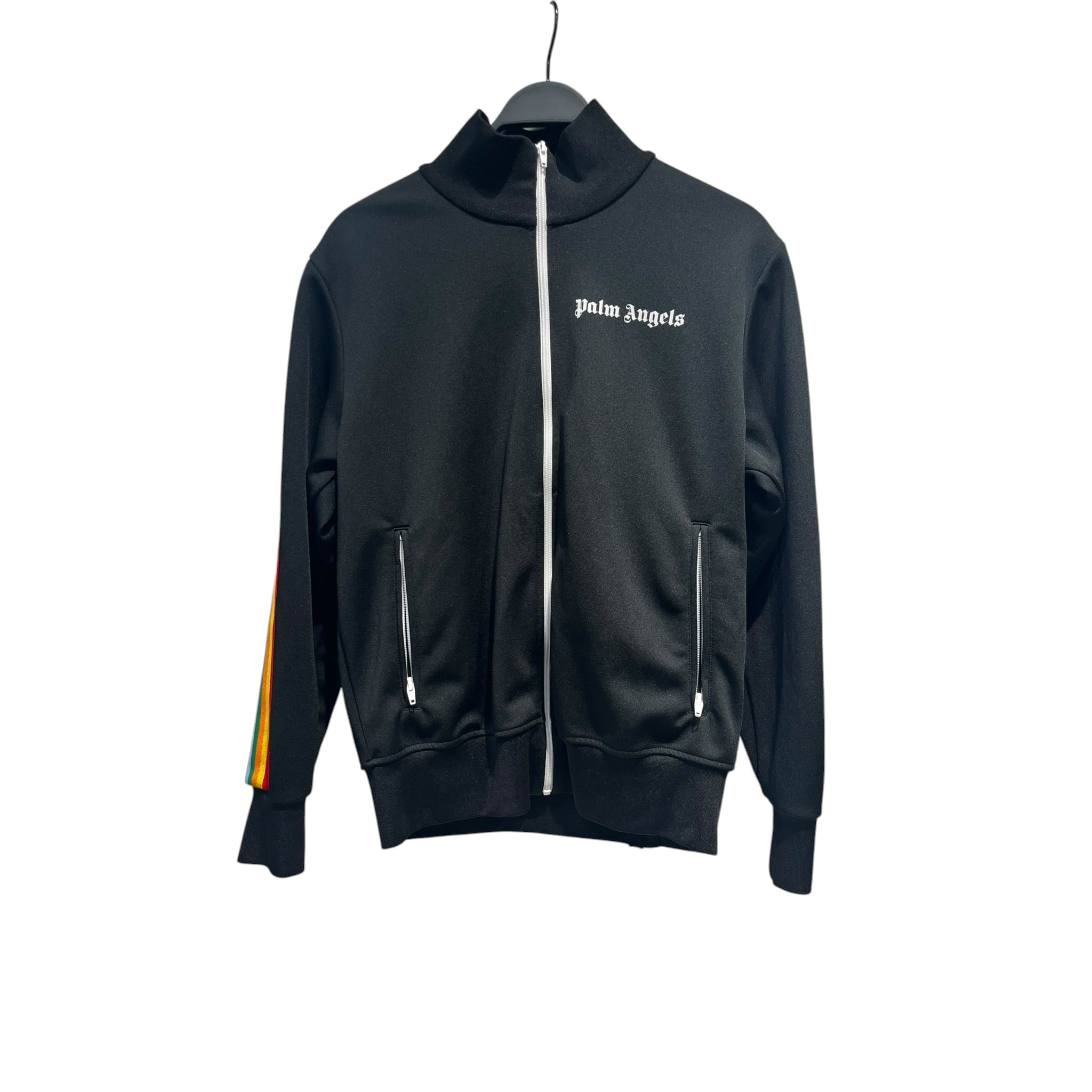 Palm Angels/Track Jkt/L/Cotton/BLK/rainbow stripe view 1