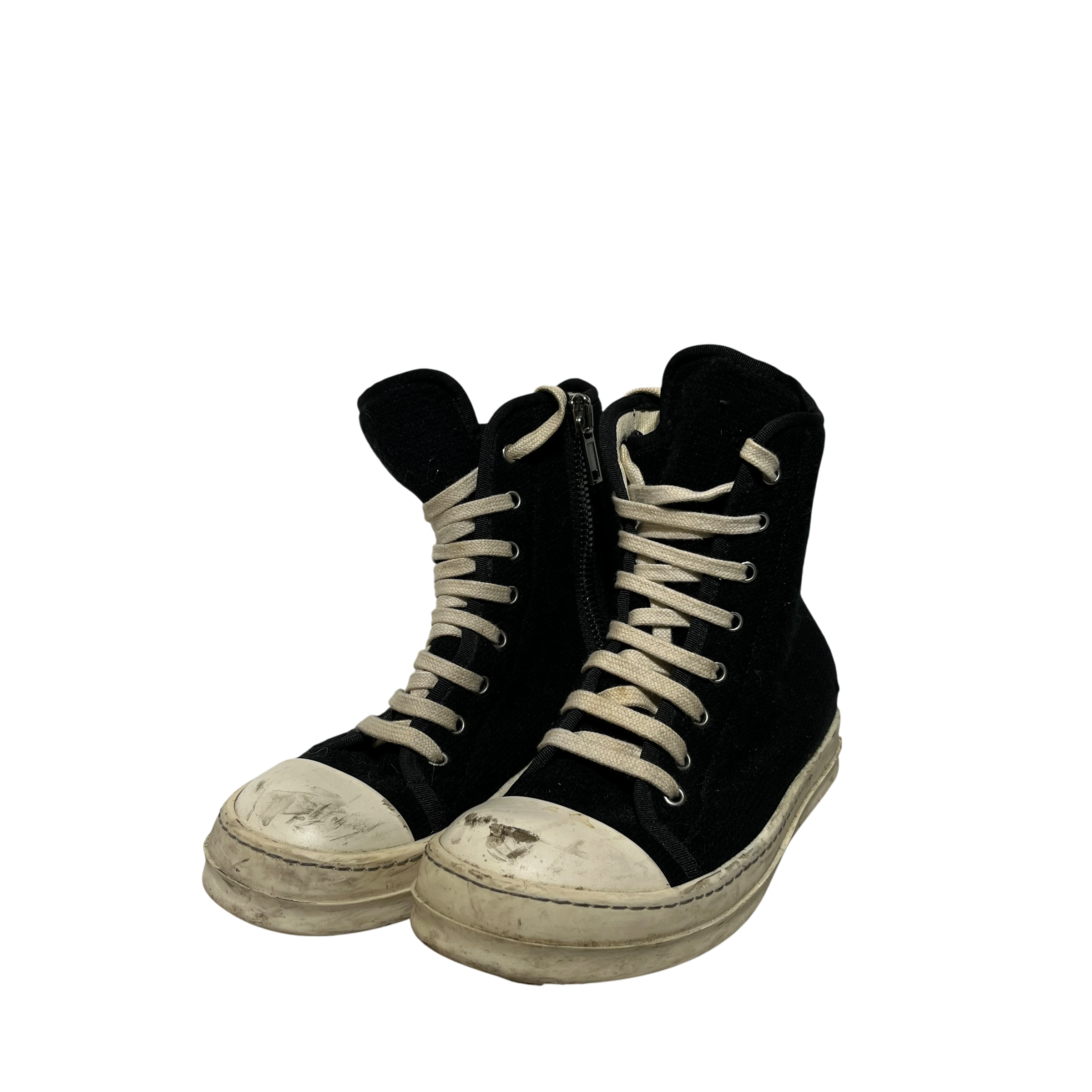 Rick Owens/Hi-Sneakers/US 6/Leather/BLK/WHITE SOLE view 1