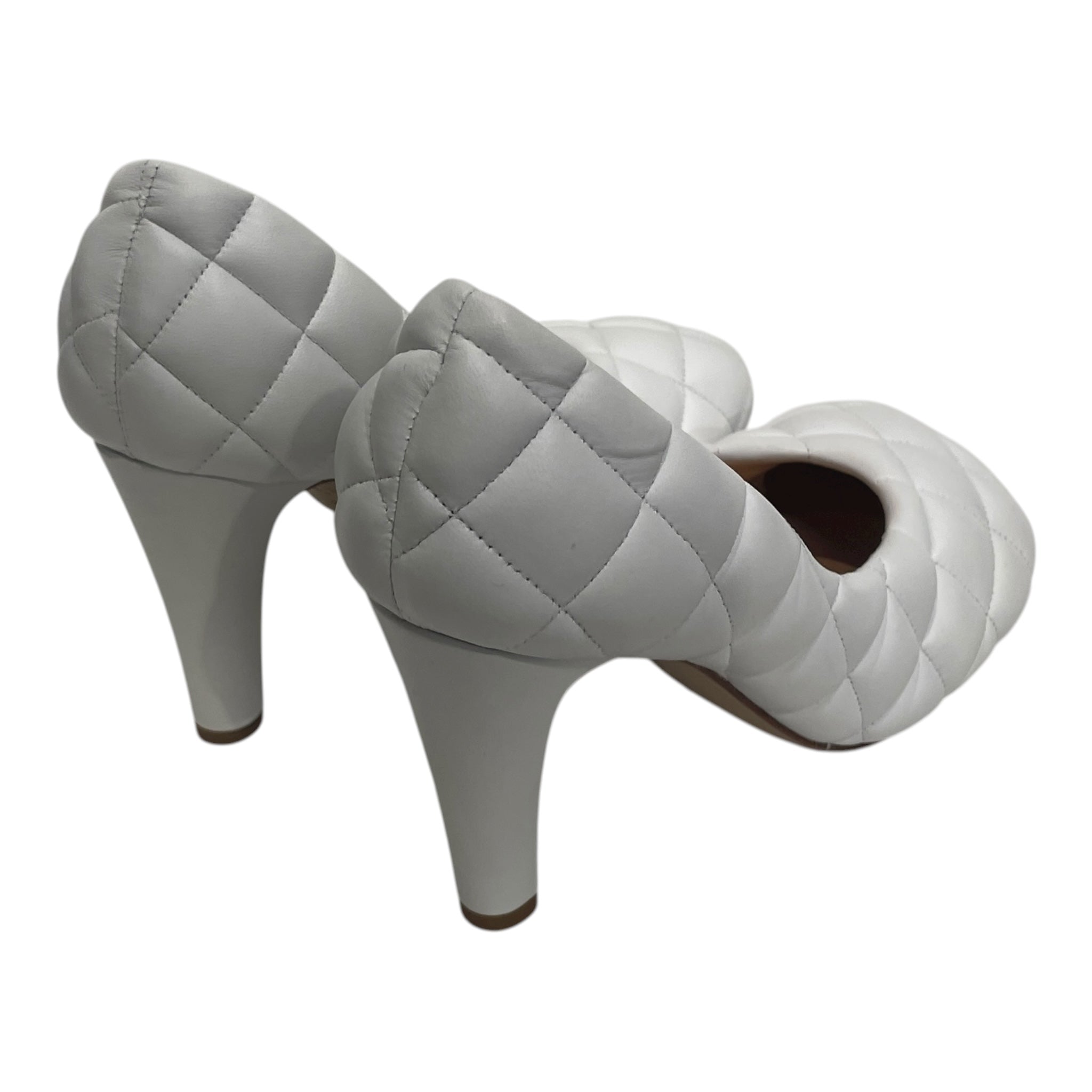 BOTTEGA VENETA/Heels/EU 36/Leather/WHT/BLOC PADDED PUMP view 2
