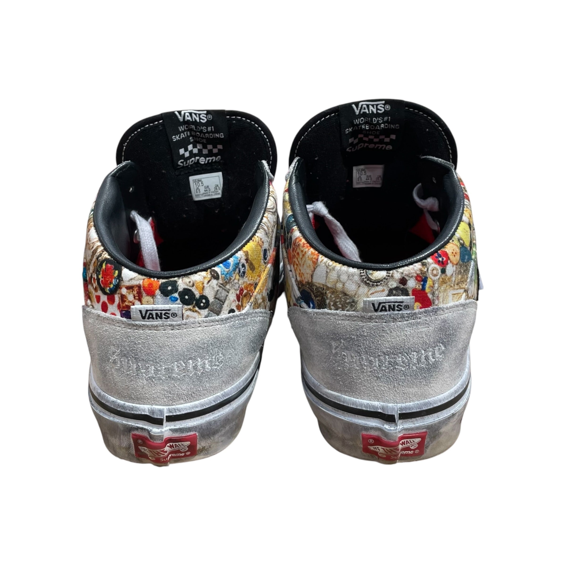 VANS/Supreme/Low-Sneakers/US 10.5/All Over Print/WHT/Mike Kelly Half Cab view 4