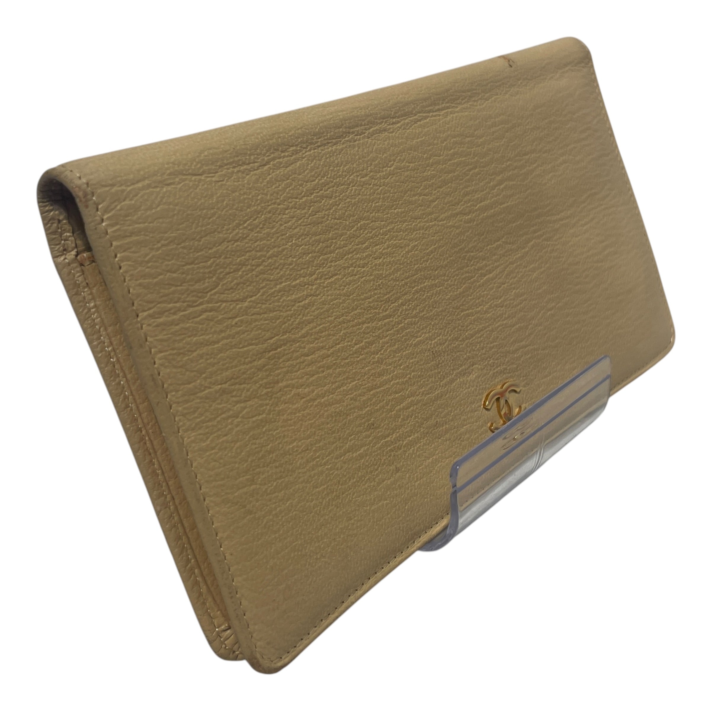 CHANEL/Wallet/Leather/BEG/L's/calfskin long wallet view 3