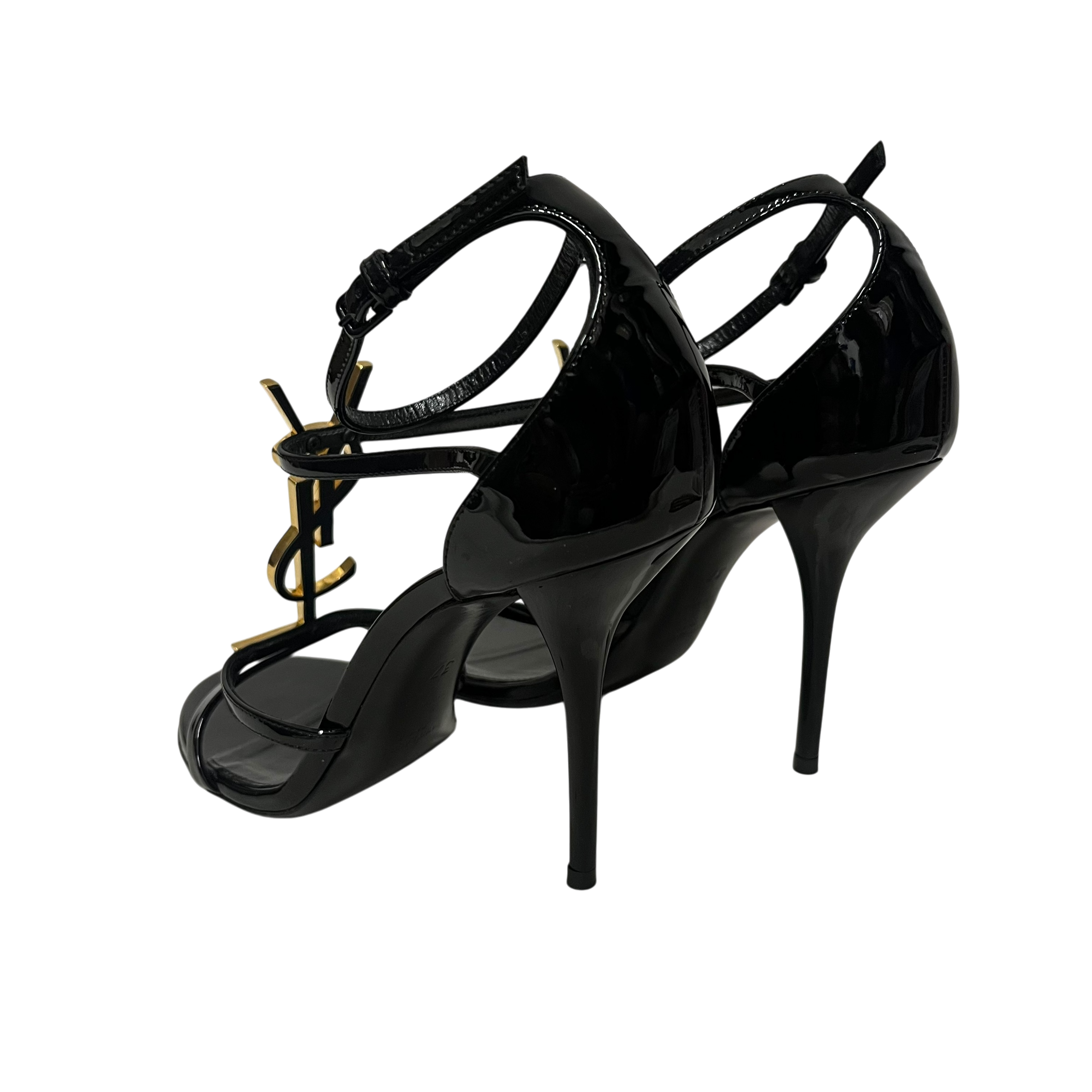 YVES SAINT LAURENT/Heels/EU 37/Leather/BLK/letter ysl HEELS view 2
