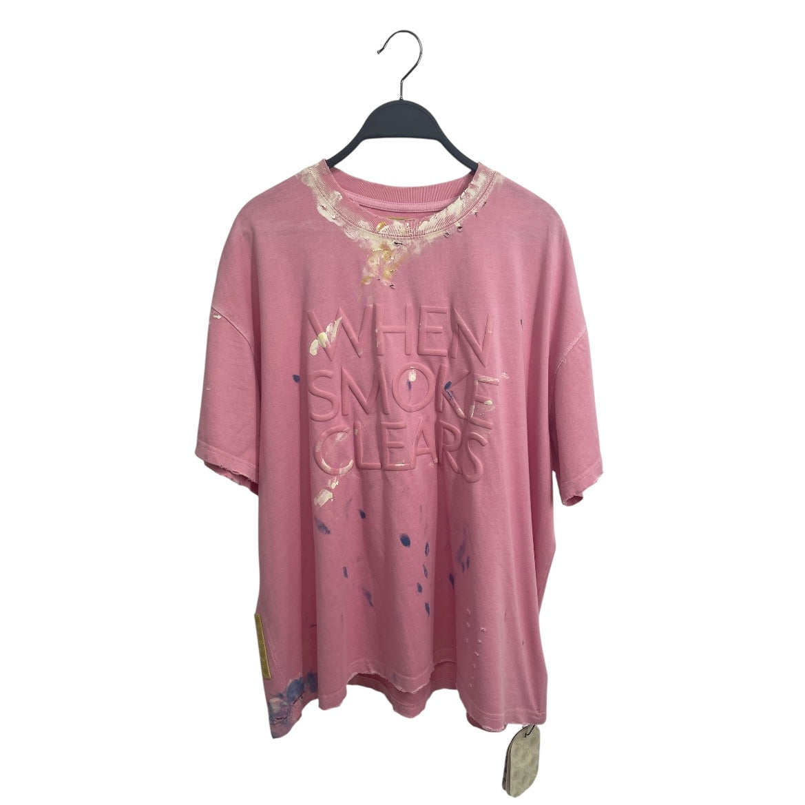 WHEN SMOKE CLEARS/T-Shirt/L/Cotton/PNK/Graphic/PAINTED THRASHED TEE view 1
