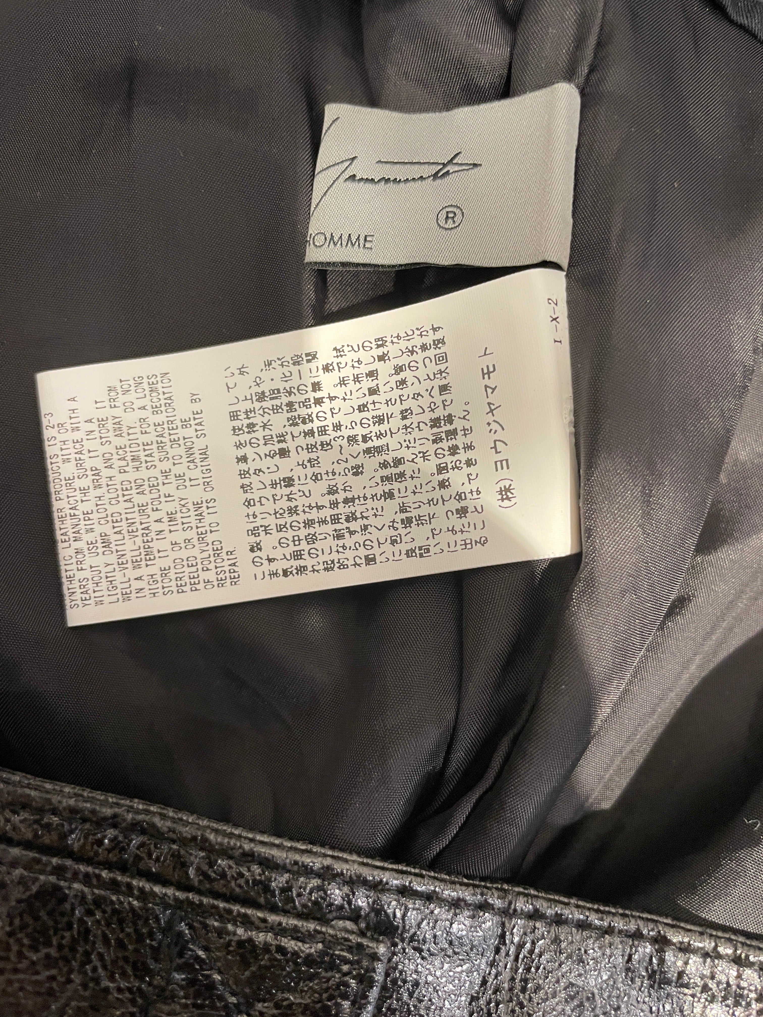 YOHJI YAMAMOTO/Straight Pants/3/Leather/BLK/leather w suspender view 3