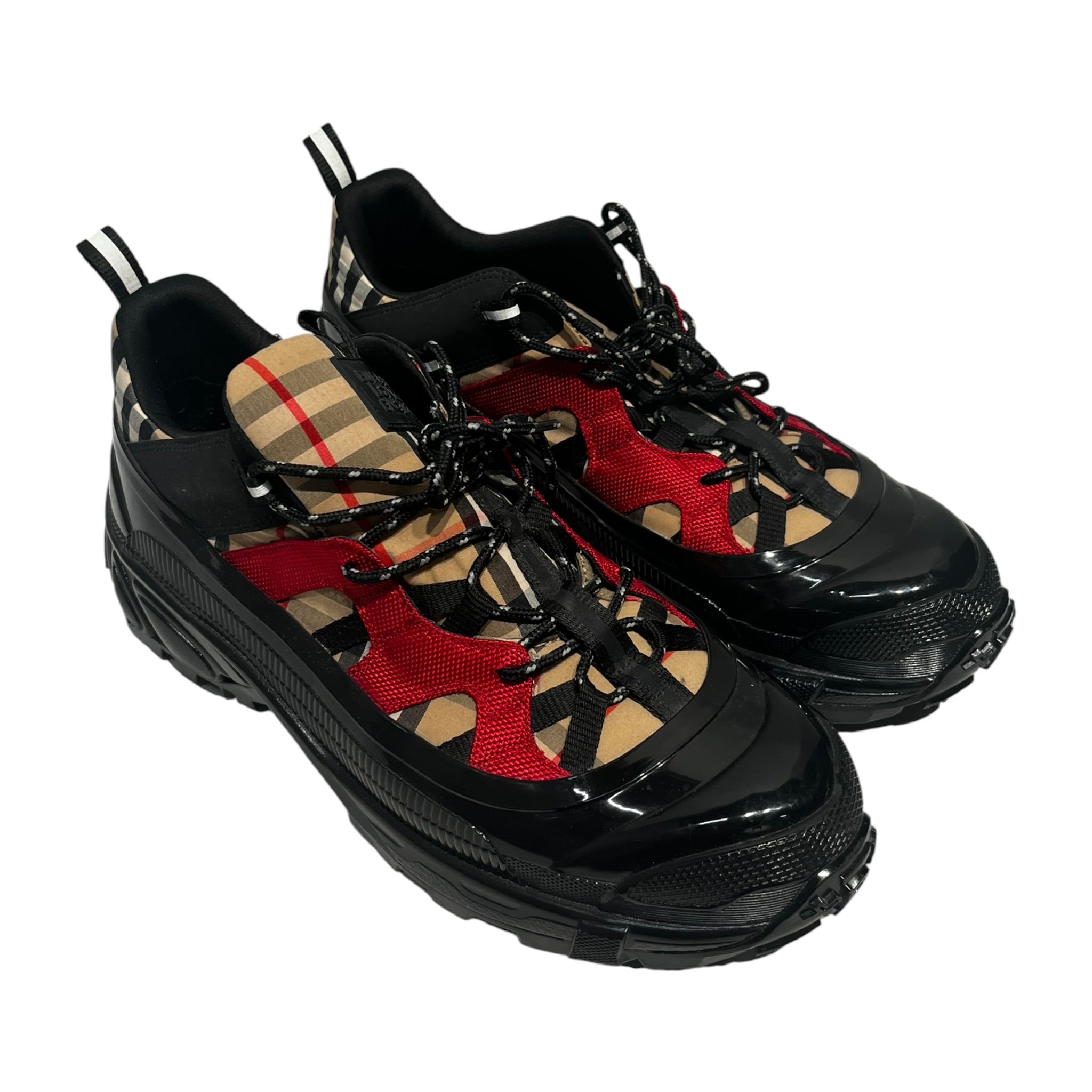 BURBERRY/Low-Sneakers/US 12/Plaid/Nylon/BLK/Vintage Check Arthur Sneaker view 1
