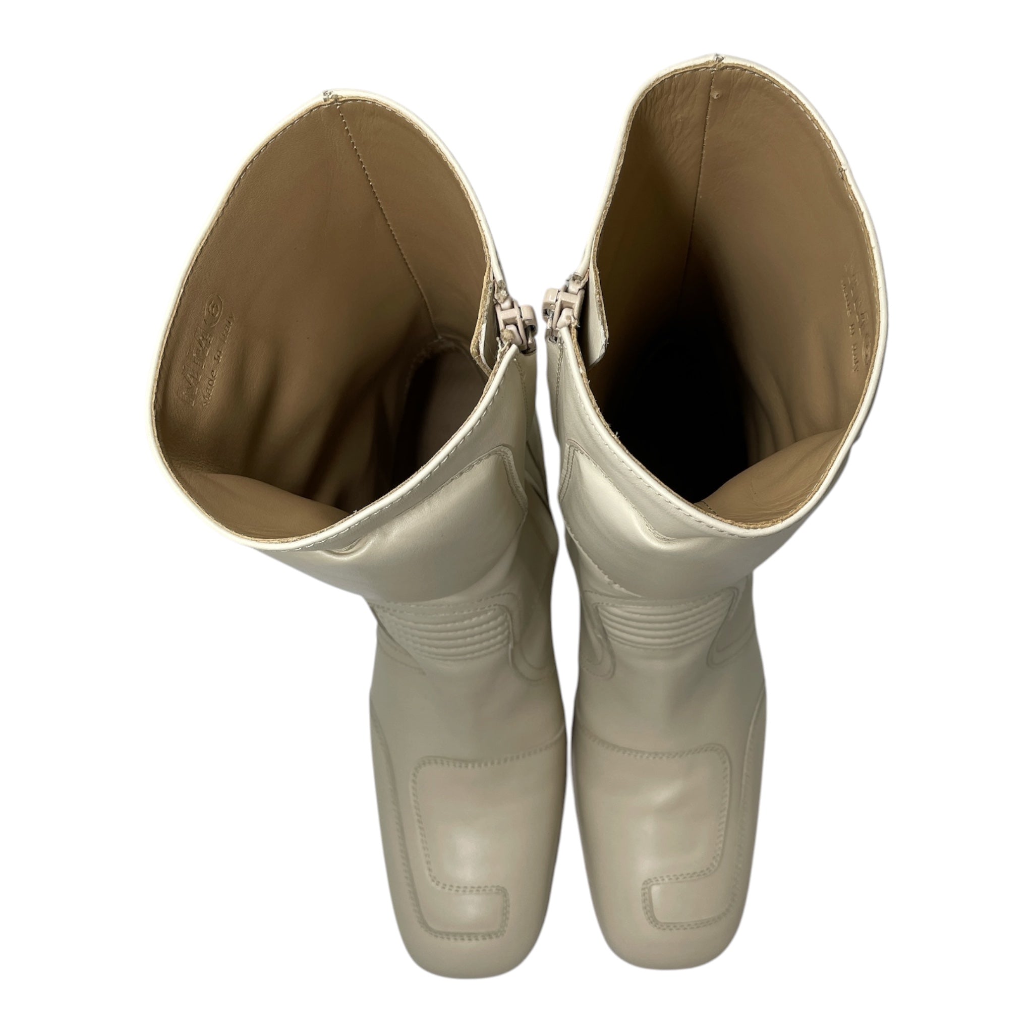 MM6/Boots/EU 38/Leather/CRM/MOTO HEEL BOOTS view 3