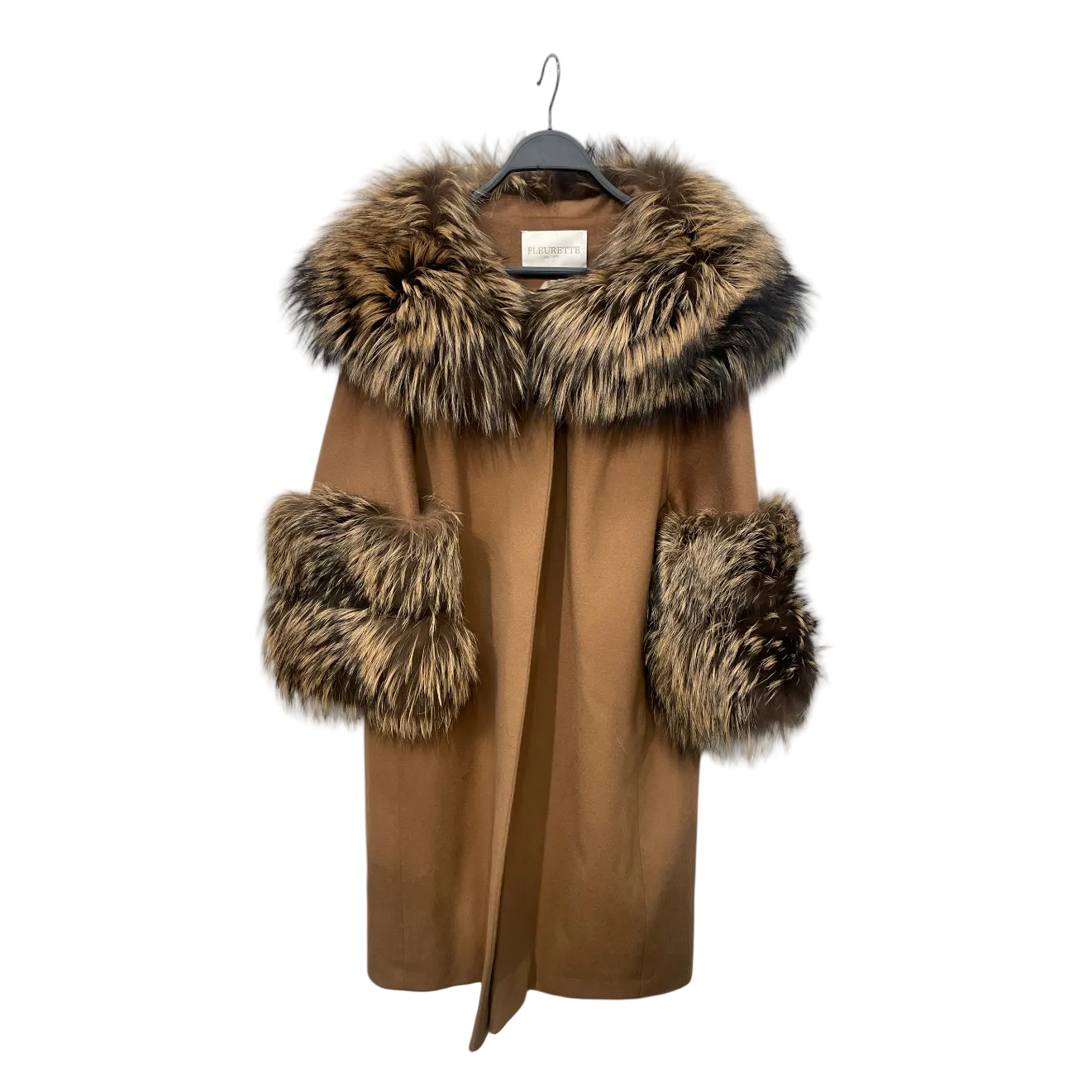 FLEURETTE/Coat/S/Wool/CML/Fox Fur Trim view 1
