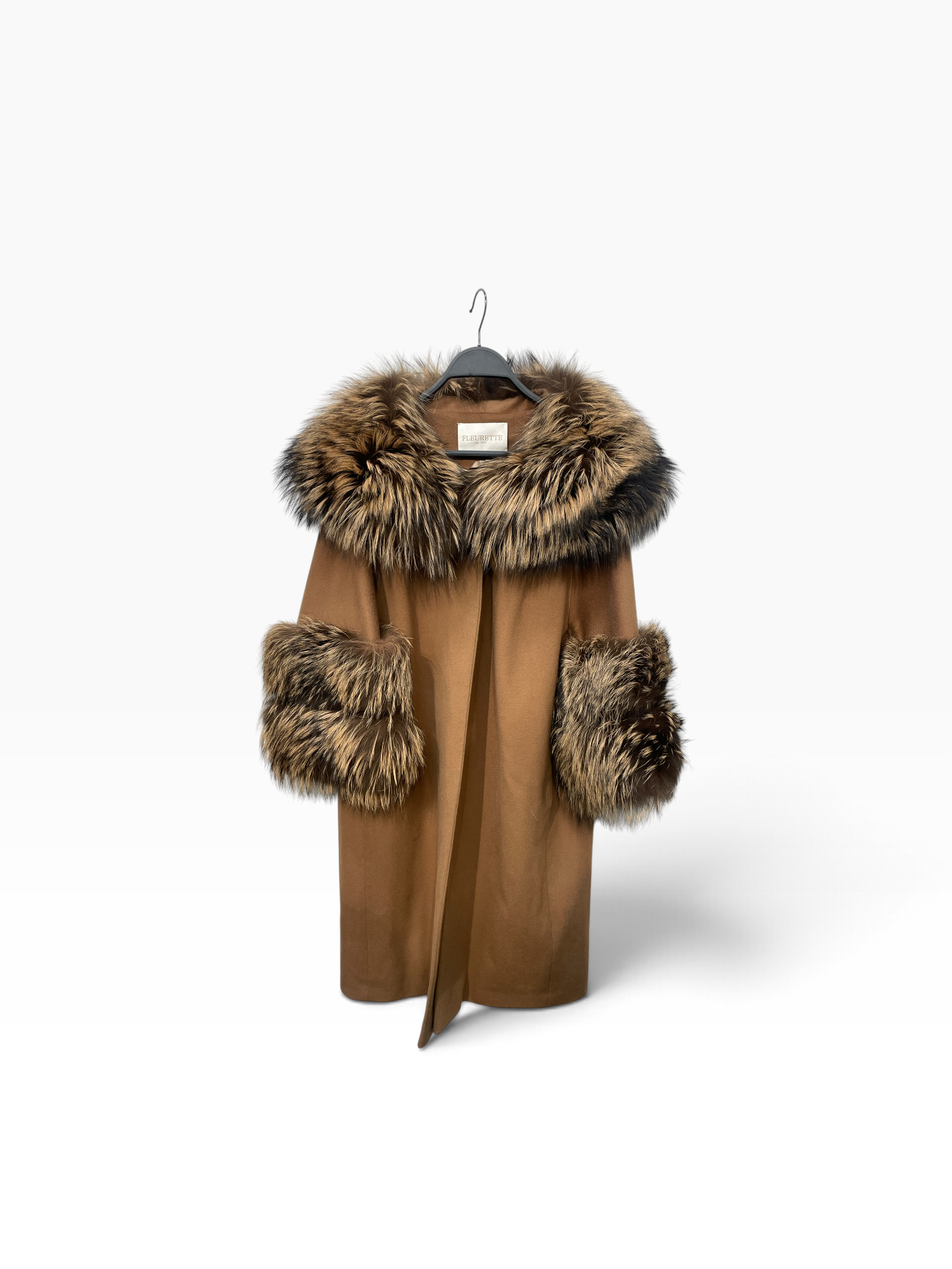 FLEURETTE/Coat/S/Wool/CML/Fox Fur Trim view 1
