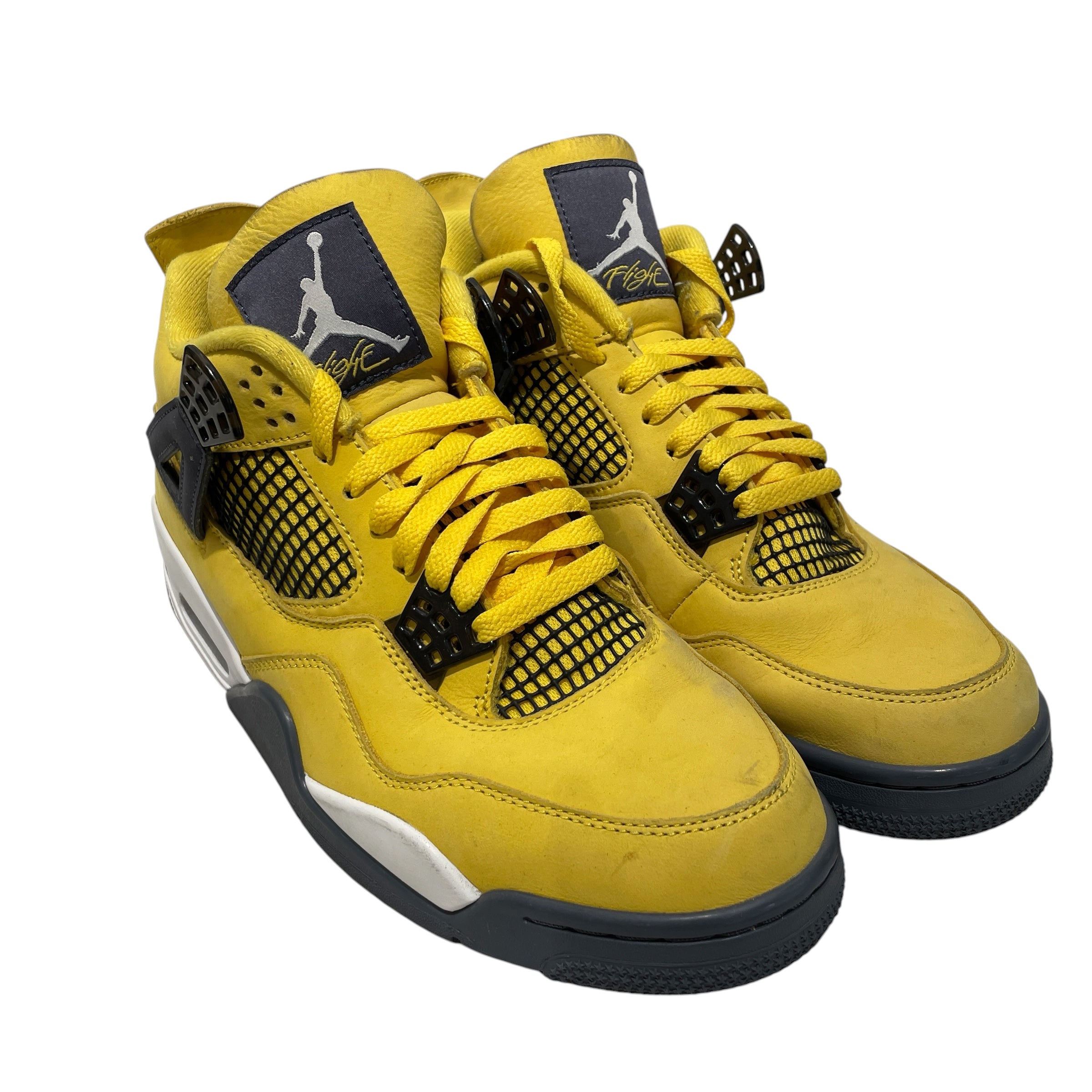 JORDAN BRAND/Low-Sneakers/US 9.5/Leather/YEL/AIR JORDAN 4 RETRO LIGHTNING Y view 1