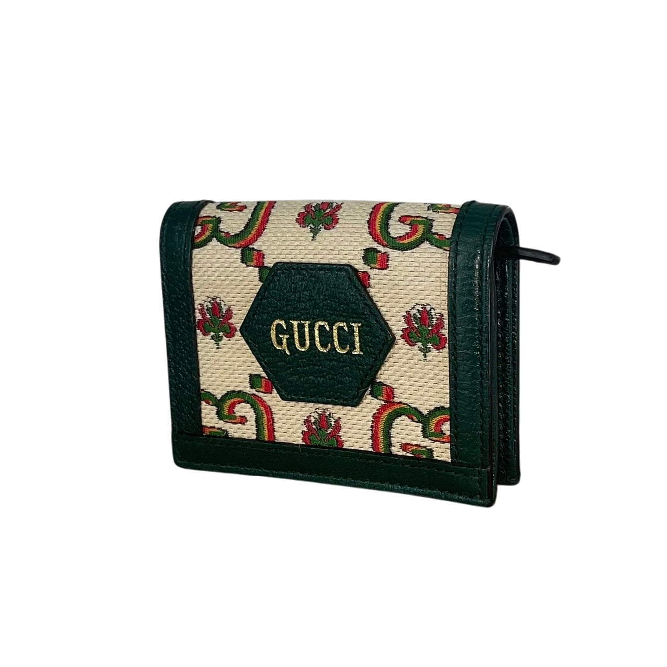 GUCCI/Bifold Wallet/Floral Pattern/Cotton/GRN/L's/GUCCI 100 CENTENNIAL GG RAINBO view 1
