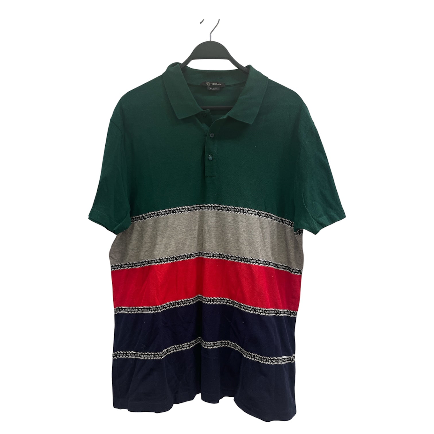 GIANNI VERSACE/T-Shirt/XXXXL/Cotton/GRN/Stripe/grn/gry/red/navy view 1