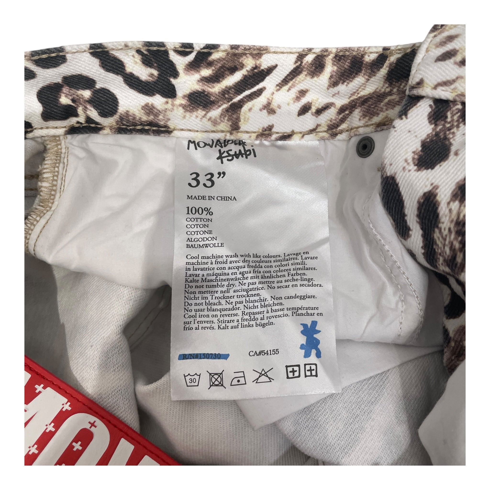 MOWALOLA/ksubi/Pants/33/Cotton/CRM/Animal Pattern/ANTI K/ CHEETAH PRINT/2025 view 4