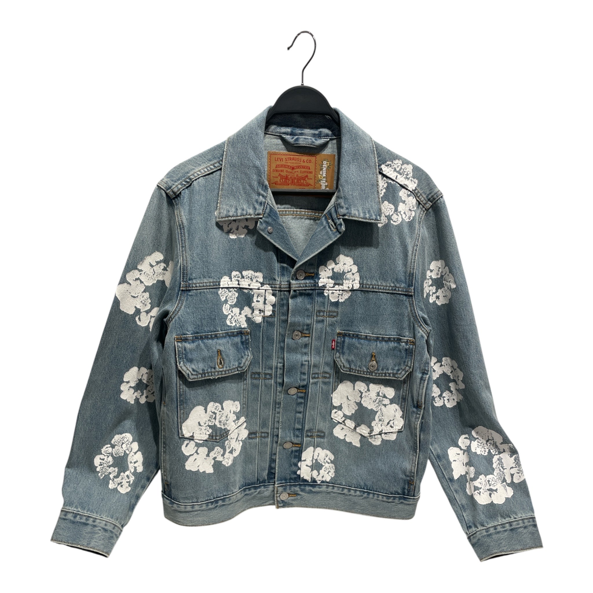 DENIM TEARS/Levi's/Denim Jkt/M/Denim/BLU/All Over Print/Wreath Print Type 2 Jacket view 1
