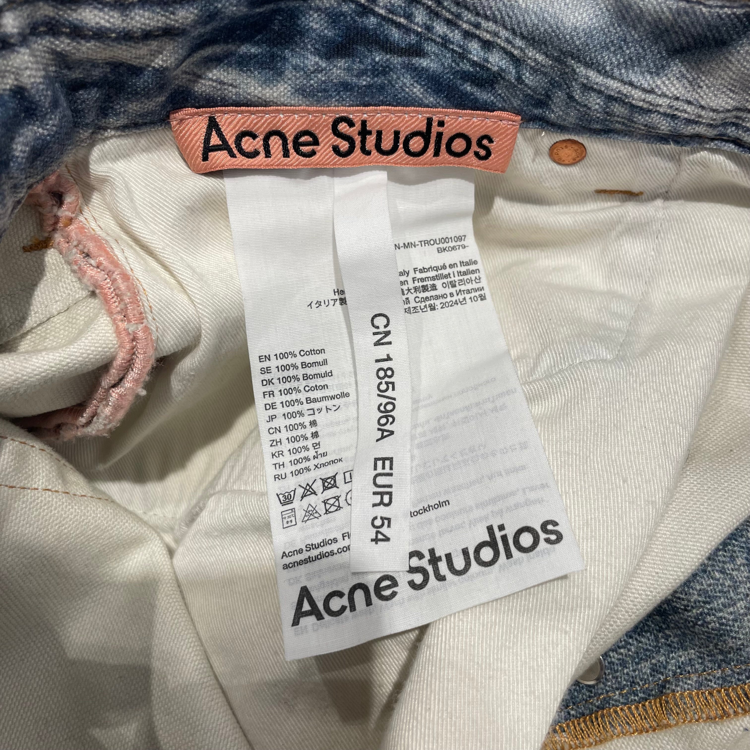 Acne Studios/Straight Pants/Cotton/BLU/All Over Print/SCRIBBLE view 3