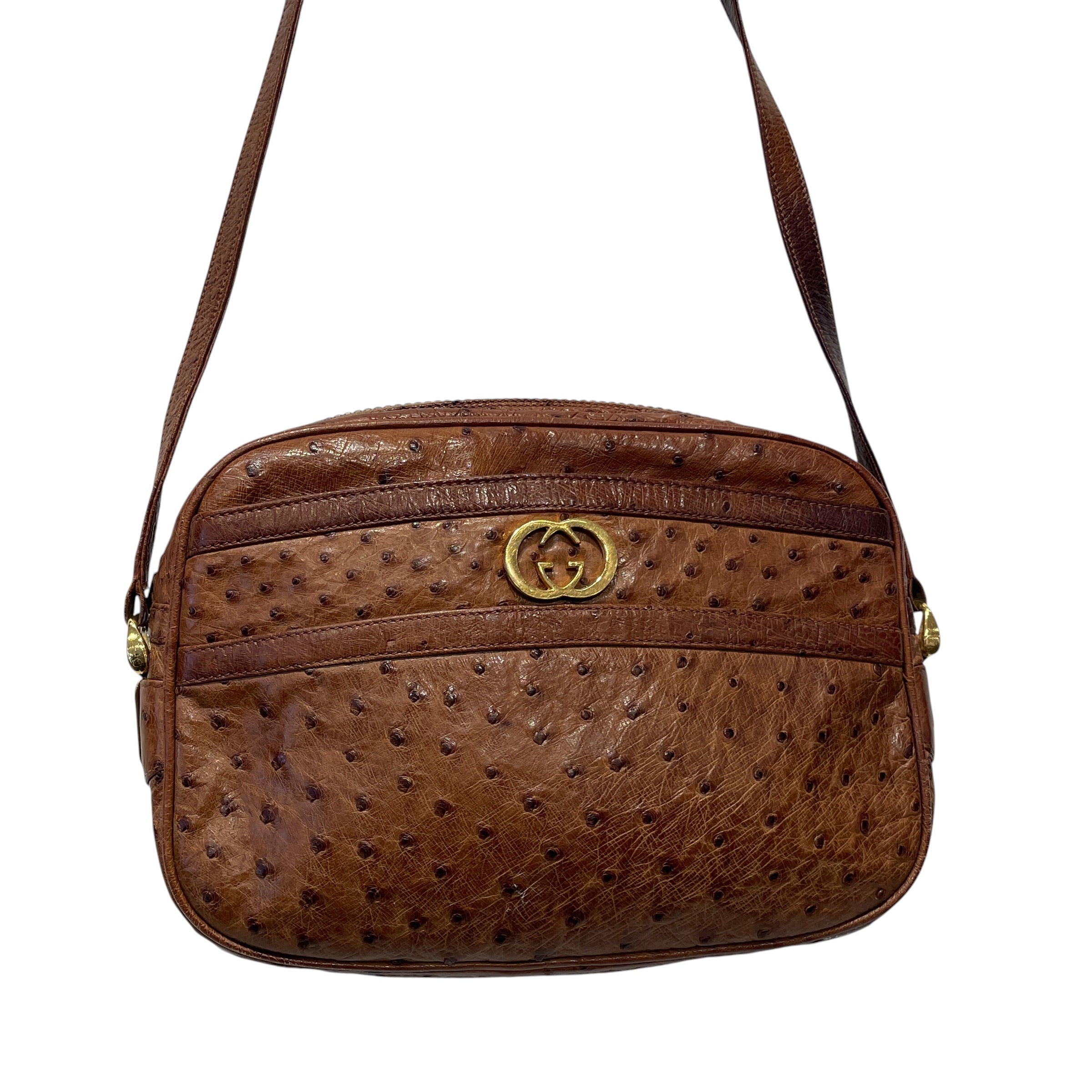 GUCCI/Cross Body Bag/Leather/BRW/OSTRICH view 2