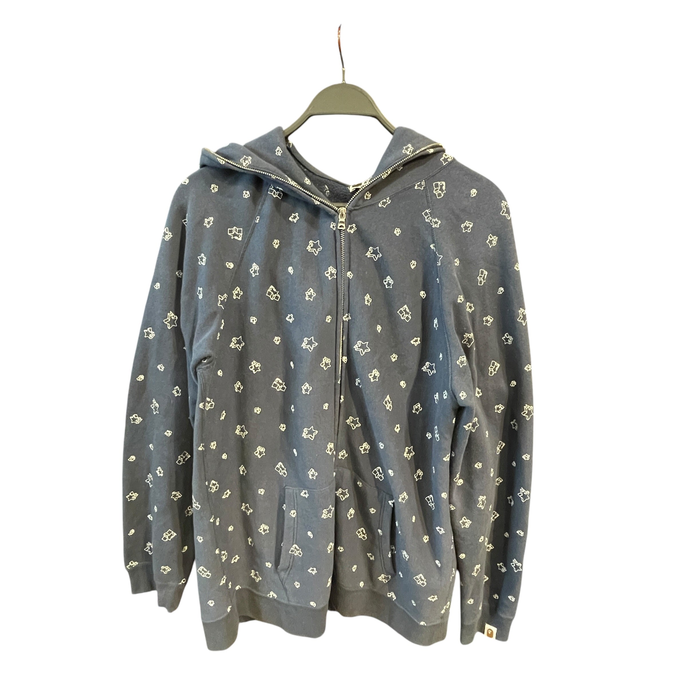 A BATHING APE/Zip Up Hoodie/XL/All Over Print/Cotton/NVY/Bapesta Star Logo Full Zip-Up view 1